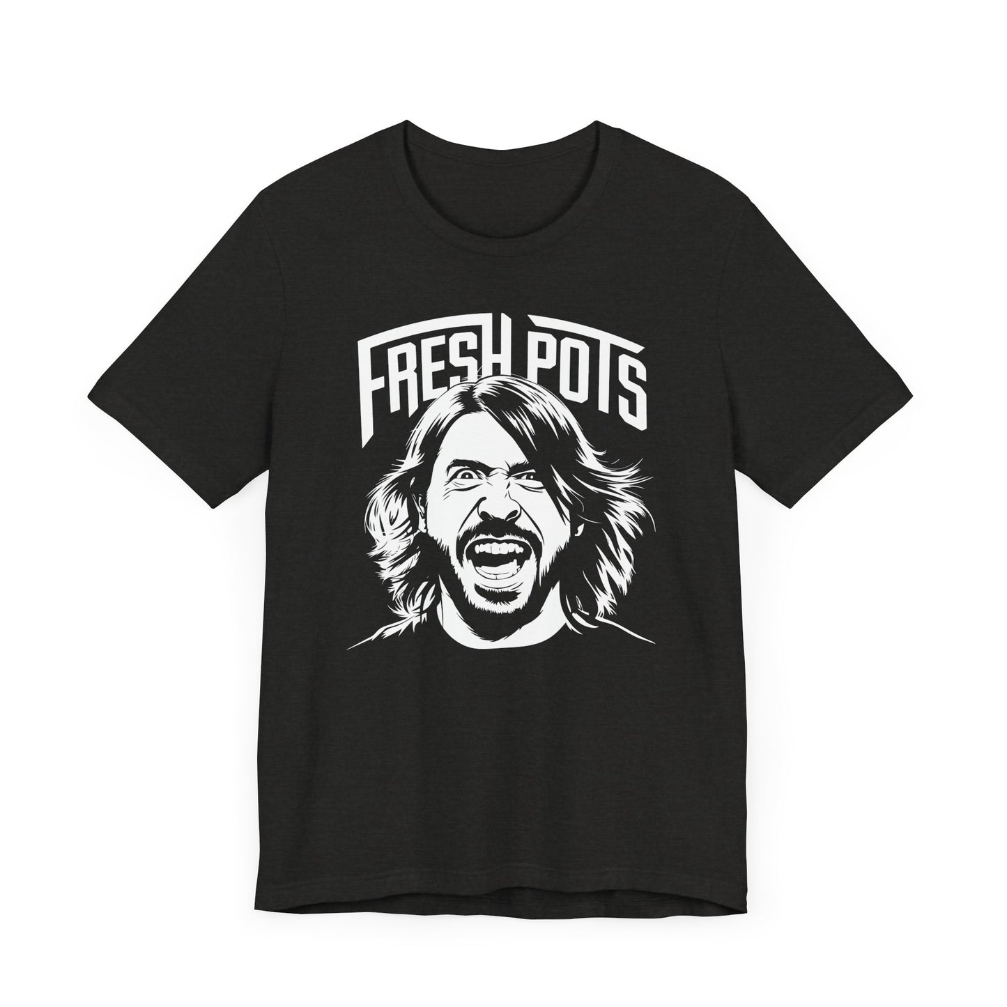 Fresh Pots Rockstar Coffee Shirt | Funny Disheveled Musician Tee for Caffeine Addicts and Coffee Lovers