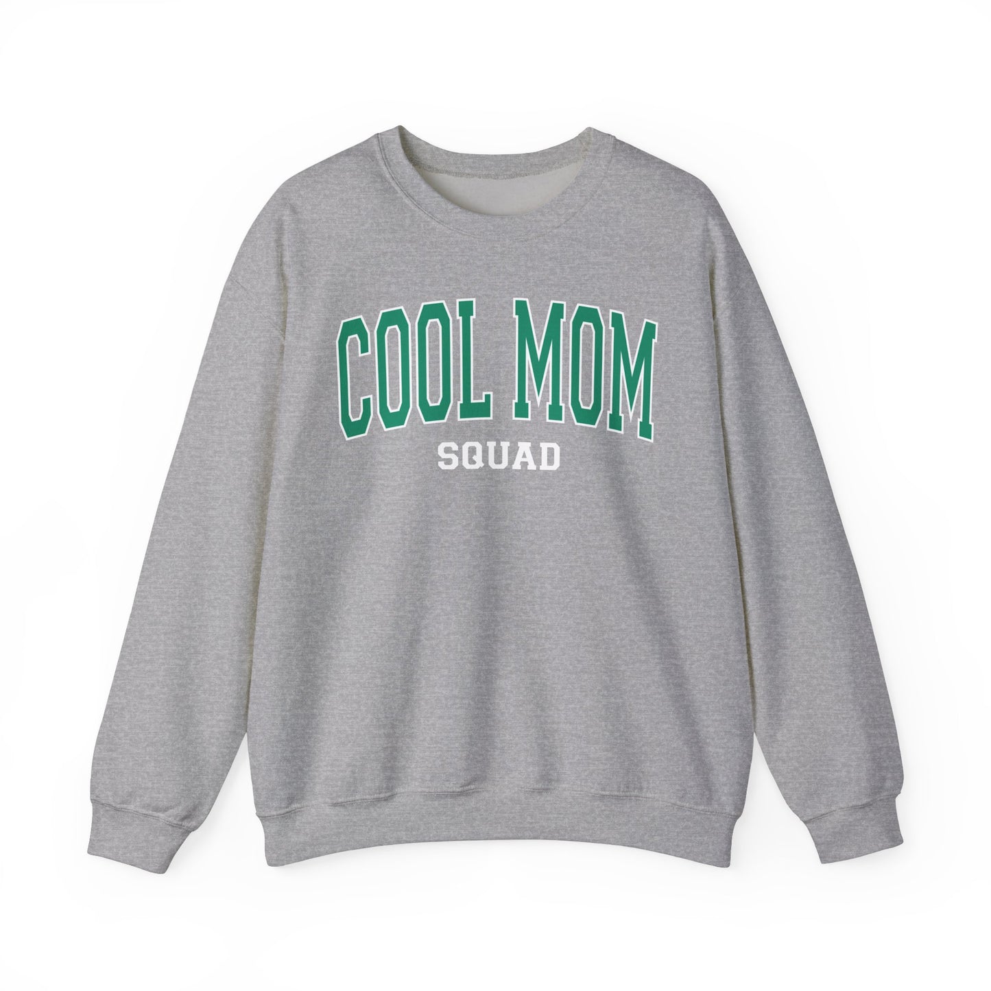 Cool Mom Squad Sweatshirt, Collegiate Varsity Font Pullover, Sporty Mom Life Sweater, Cozy Graphic Sweatshirt, Fun Gift for Moms