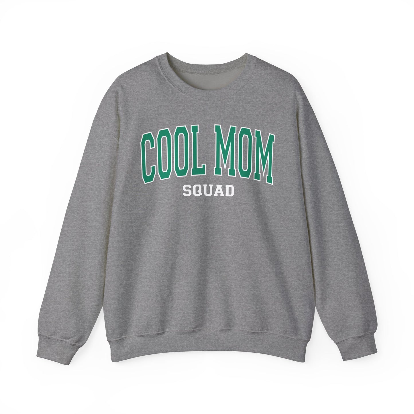 Cool Mom Squad Sweatshirt, Collegiate Varsity Font Pullover, Sporty Mom Life Sweater, Cozy Graphic Sweatshirt, Fun Gift for Moms