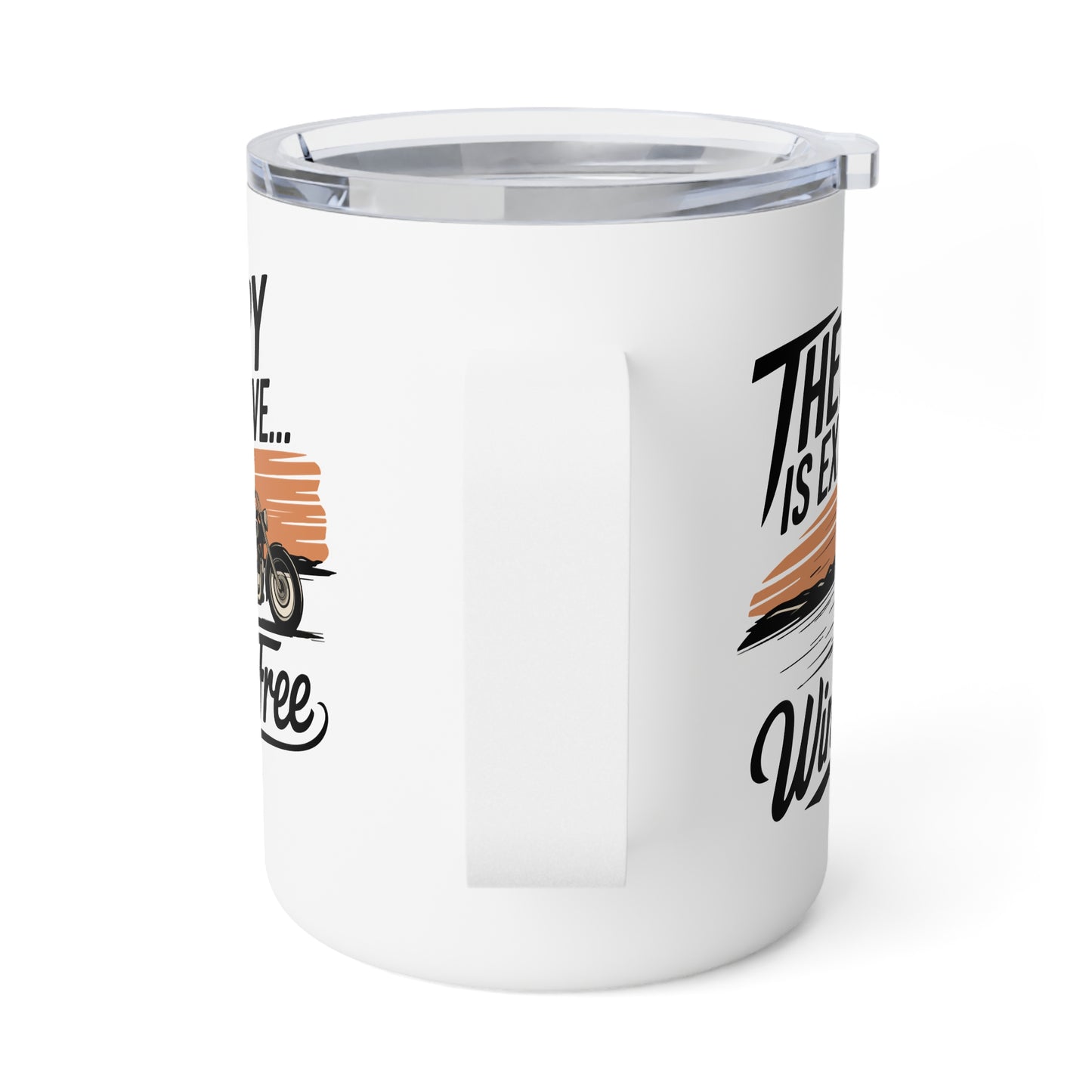 Therapy is Expensive Insulated Biker Coffee Mug, 10oz - Perfect for Bikers, Gift for Coffee Lovers, Rustic Vibe, Road Trip Essentials, Birthday