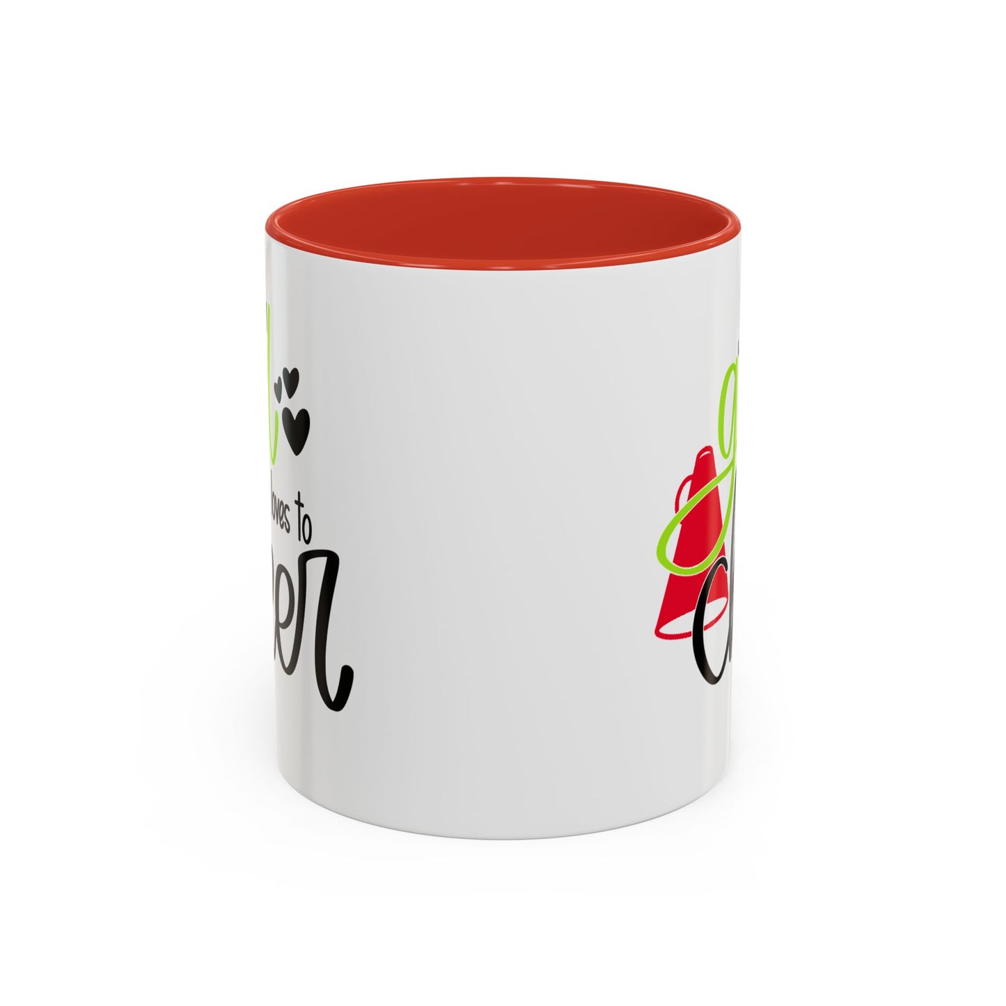 Just a Girl Who Loves to Cheer Mug | Cursive Font with Megaphone | 11oz Cheer Mug
