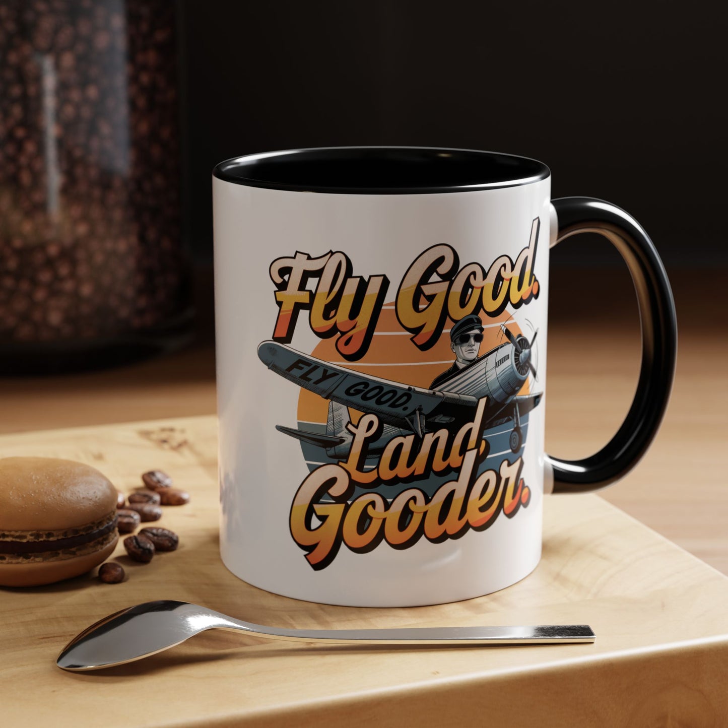 Fly Good, Land Gooder - Gift for Aviation Lovers, Unique Pilot Mug, Pilot Birthday Gift, Aviation Enthusiast, Humorous Aviation Mug