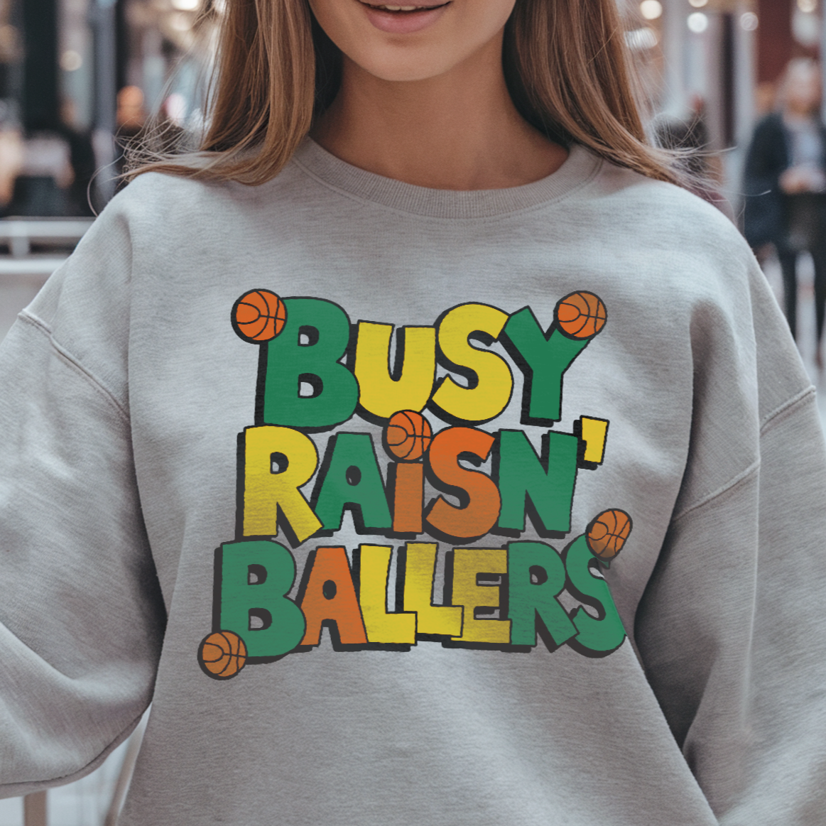 Busy Raisin' Ballers Sweatshirt, Cute Mom Life Pullover, Sports Mom Shirt, Cozy Game Day Sweater, Basketball Baseball Football Gift