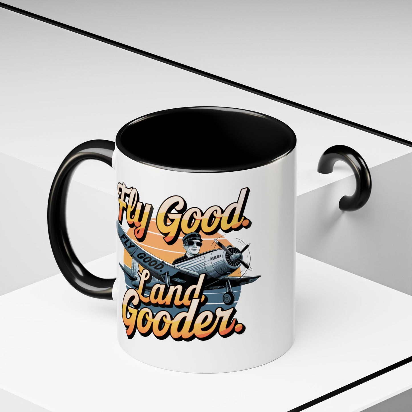 Fly Good, Land Gooder - Gift for Aviation Lovers, Unique Pilot Mug, Pilot Birthday Gift, Aviation Enthusiast, Humorous Aviation Mug