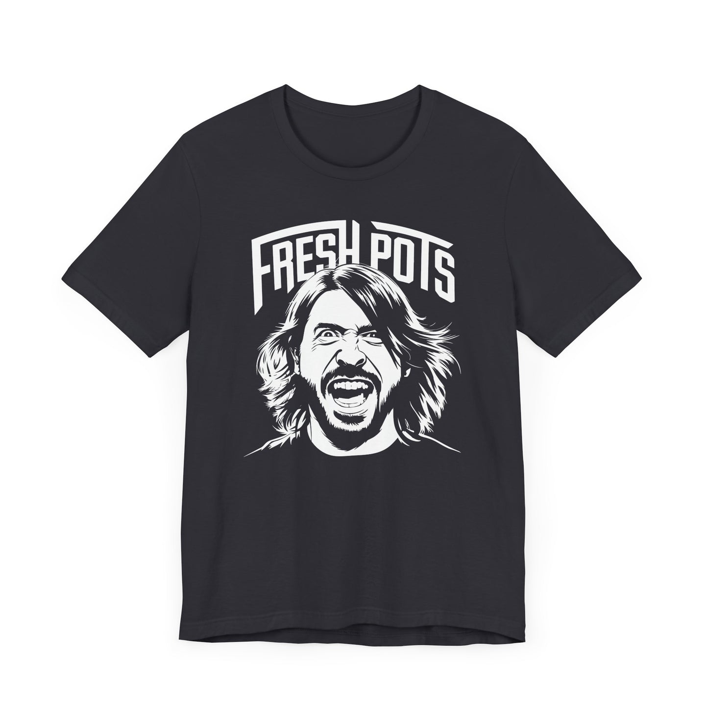 Fresh Pots Rockstar Coffee Shirt | Funny Disheveled Musician Tee for Caffeine Addicts and Coffee Lovers