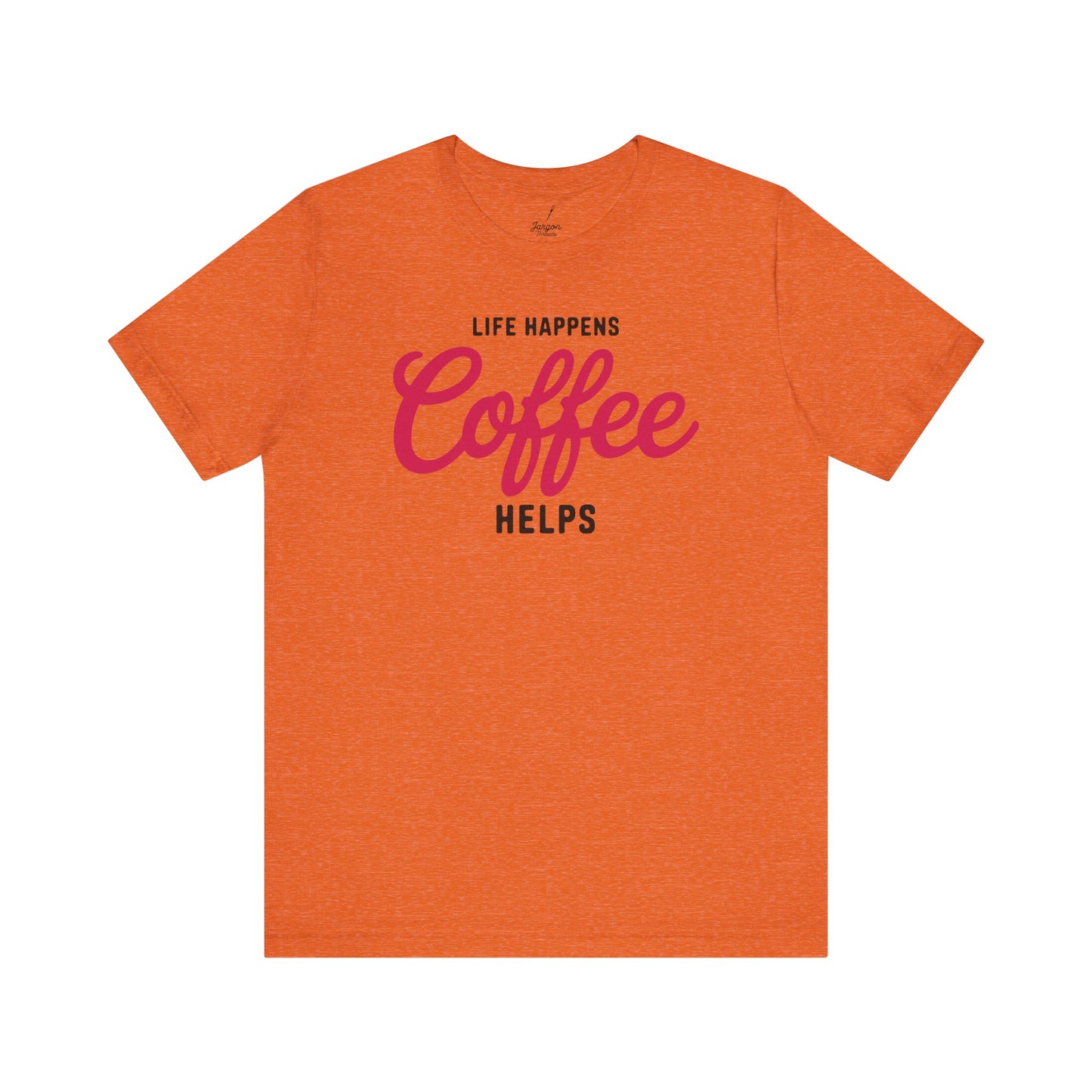 Life Happens Coffee Helps T Shirt | Vintage Style Coffee Lover Graphic Tee with Retro Design and Caffeine Humor