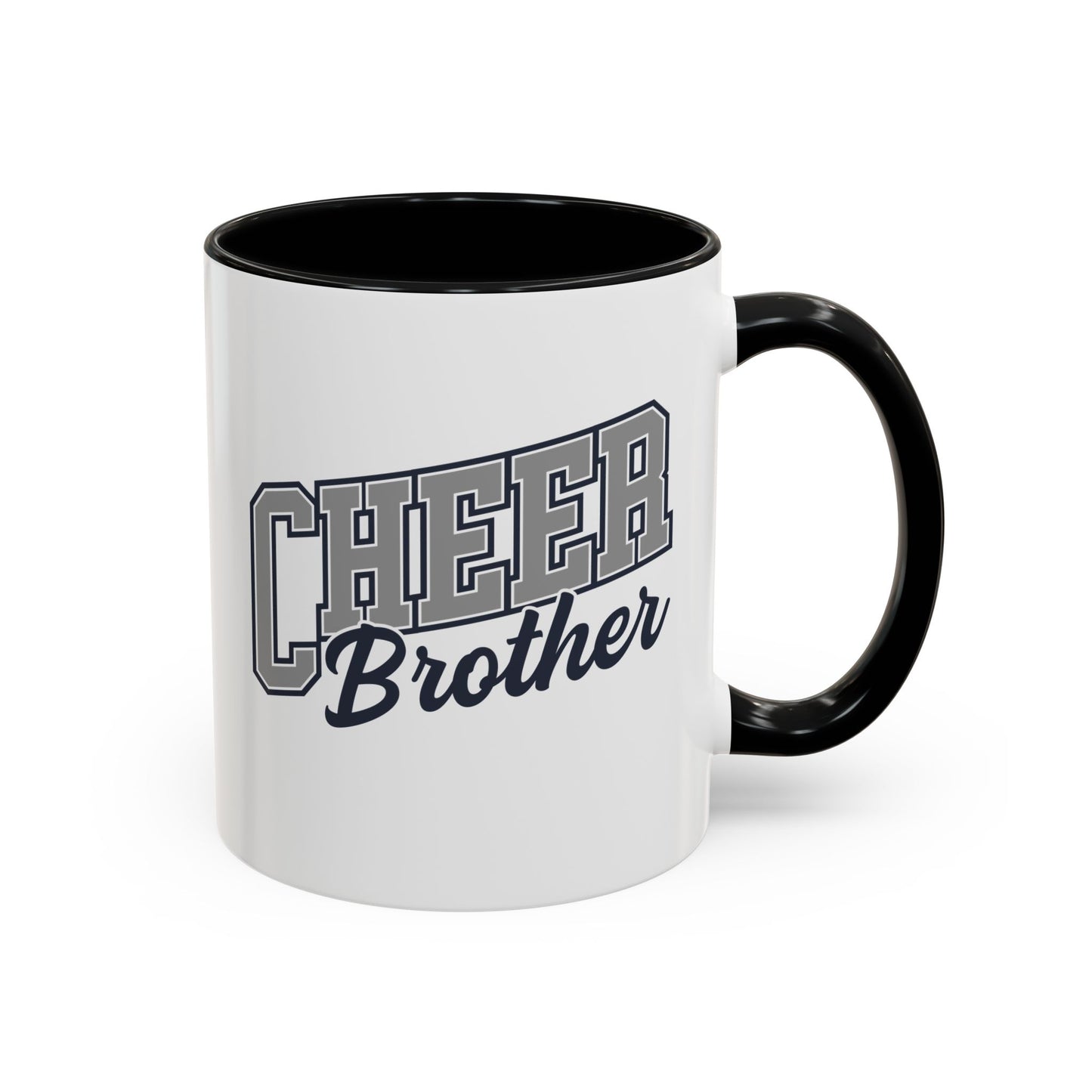 Cheer Brother Coffee Mug | Bold Sports Font & Cursive Script | 11oz Ceramic Mug