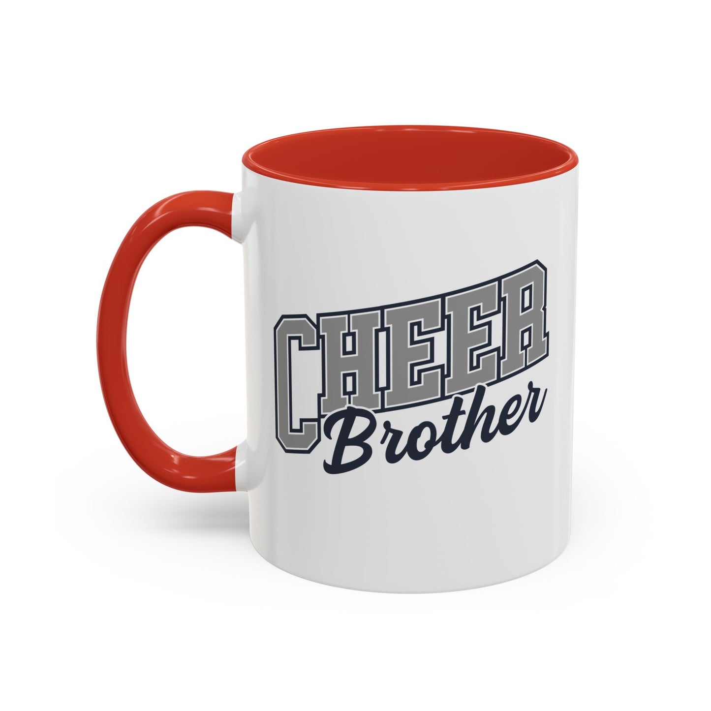 Cheer Brother Coffee Mug | Bold Sports Font & Cursive Script | 11oz Ceramic Mug