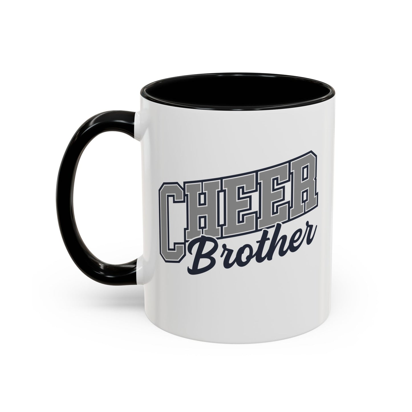 Cheer Brother Coffee Mug | Bold Sports Font & Cursive Script | 11oz Ceramic Mug