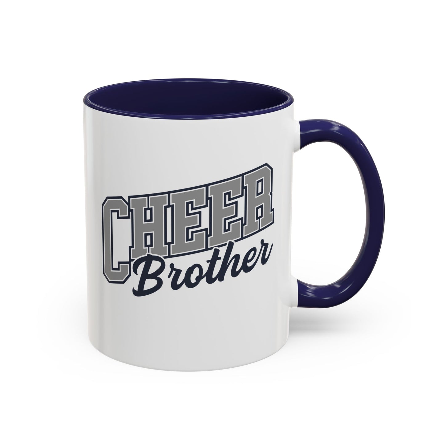 Cheer Brother Coffee Mug | Bold Sports Font & Cursive Script | 11oz Ceramic Mug