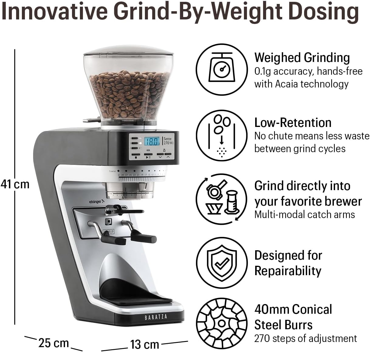 Baratza Sette 270Wi | Grind-by-Weight Conical Burr Grinder