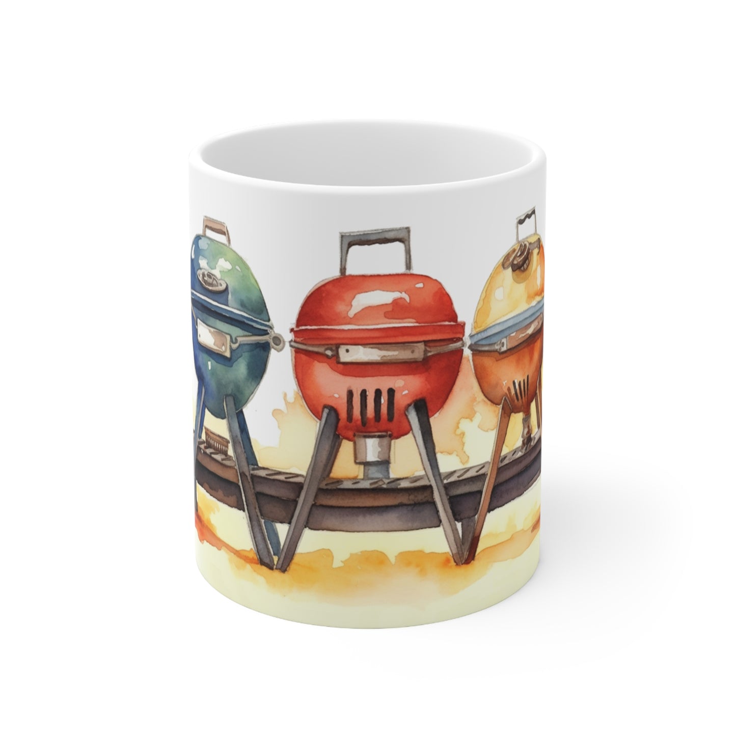 Summer Serenity. Set of four (4) Watercolor Coffee mugs.