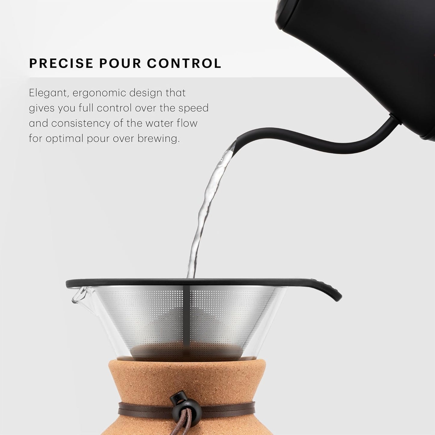 Bodum Bistro Gooseneck Kettle – Matte Black, Stainless Steel