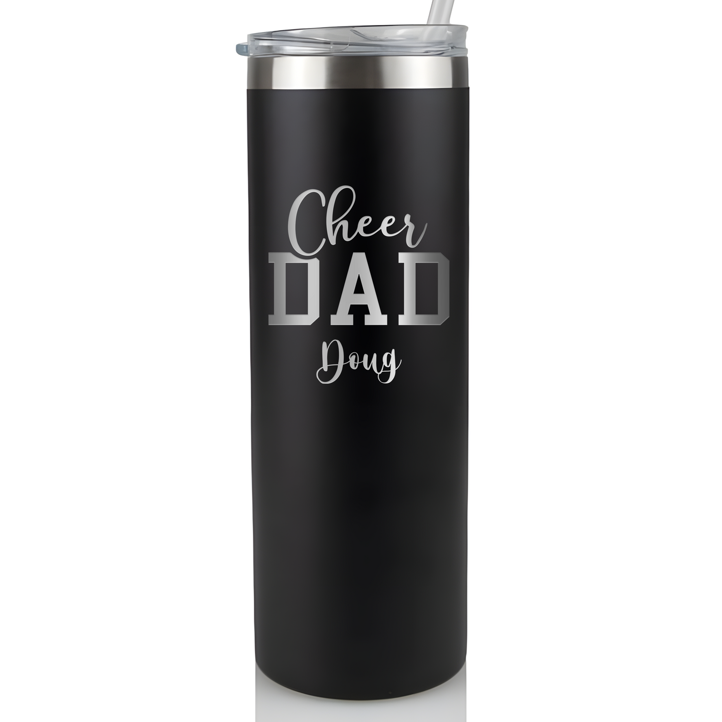 Personalized Laser Engraved Cheer Tumbler | 20oz | Cheer, Coach, Mom, or Dad Design