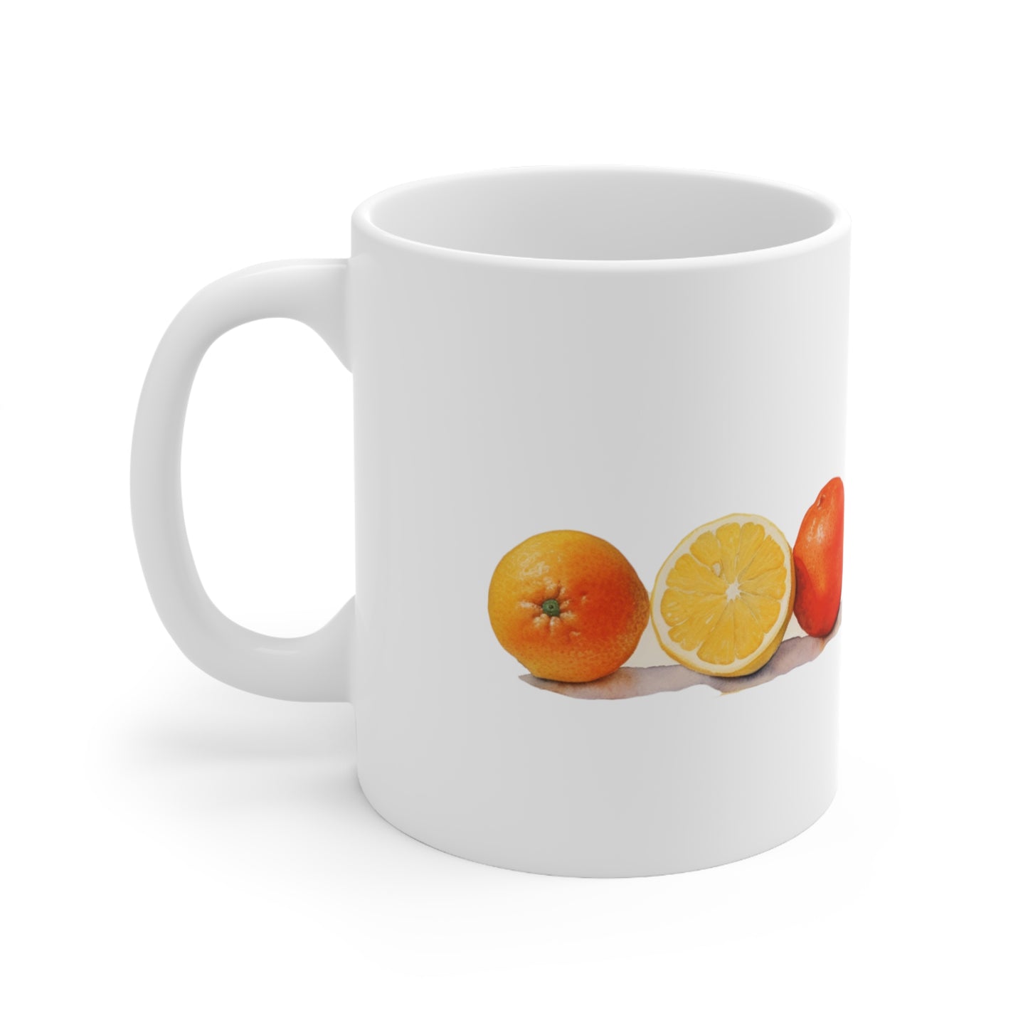 Citrus Bliss, Watercolor Orange and Lemon Collectible Series Ceramic Coffee Mug 11oz