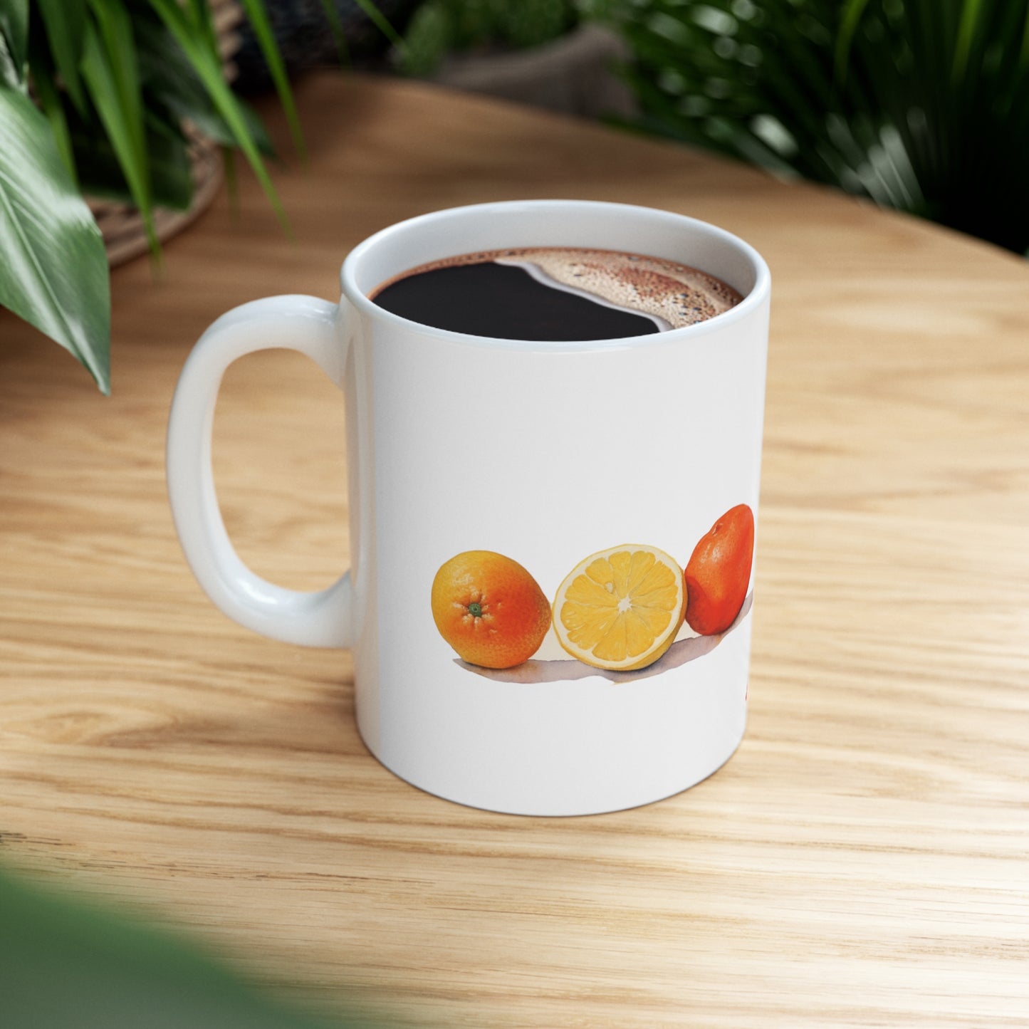 Citrus Bliss, Watercolor Orange and Lemon Collectible Series Ceramic Coffee Mug 11oz