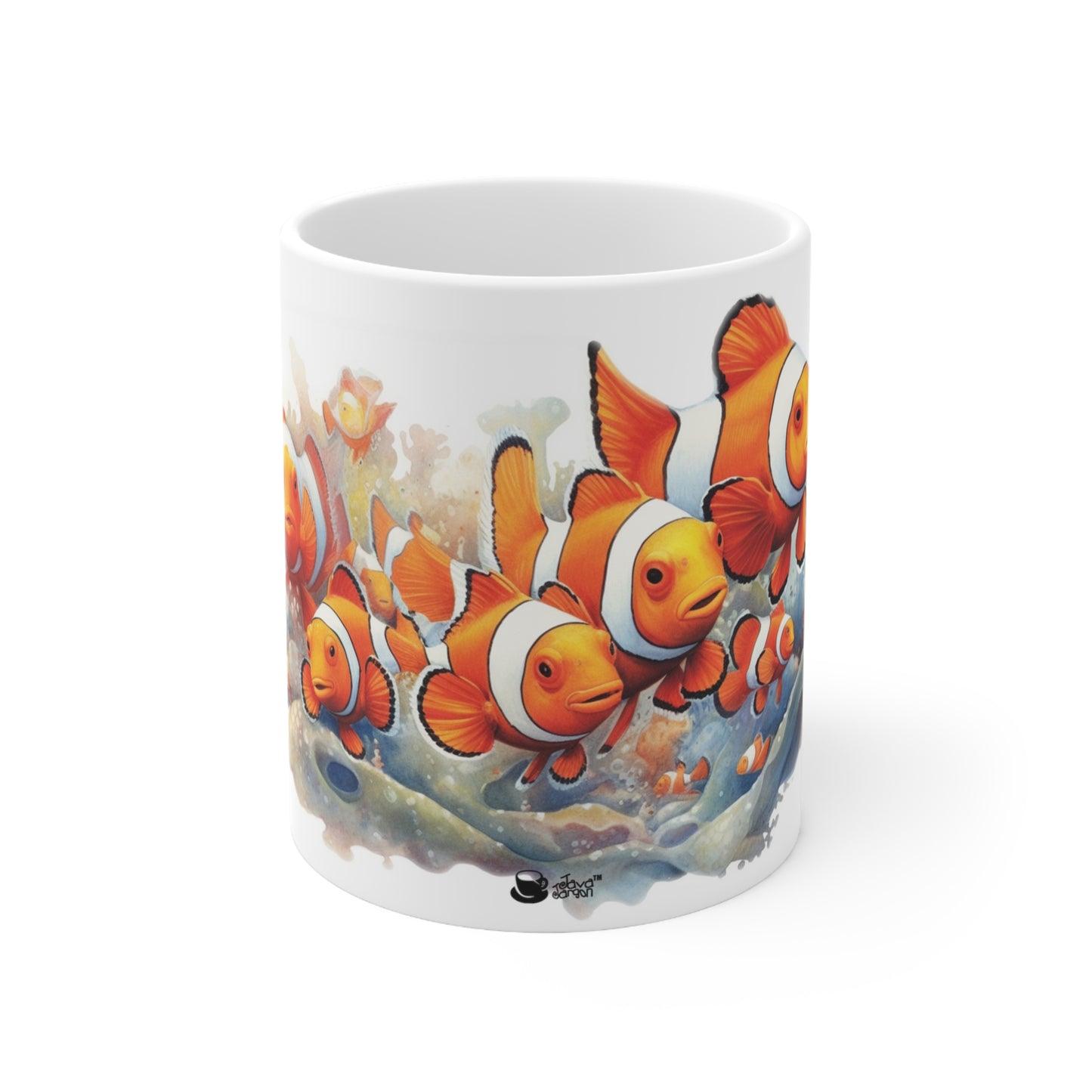 Clownfish Coffee Mug, Watercolor Sea-life series coffee mugs from Java Jargon.