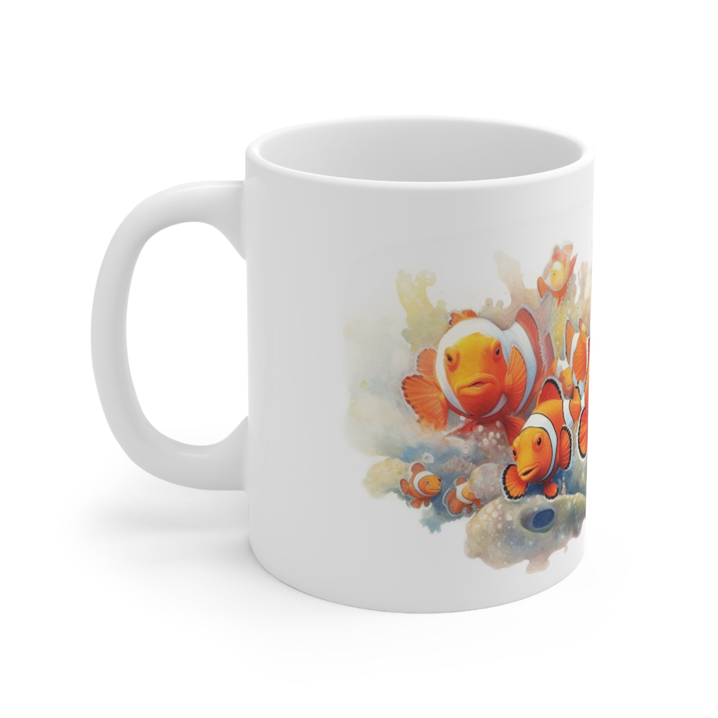Clownfish Coffee Mug, Watercolor Sea-life series coffee mugs from Java Jargon.