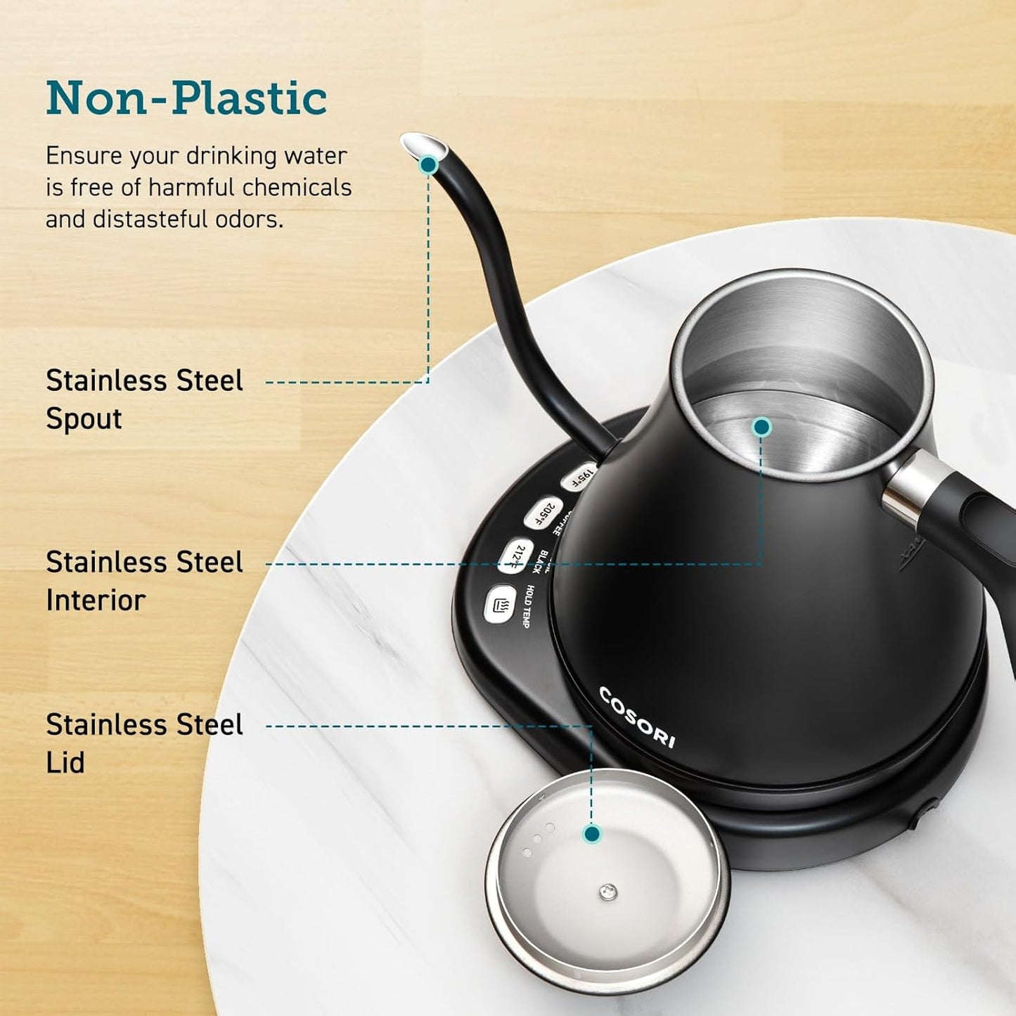 COSORI Gooseneck Kettle – Temp Control, 0.8L