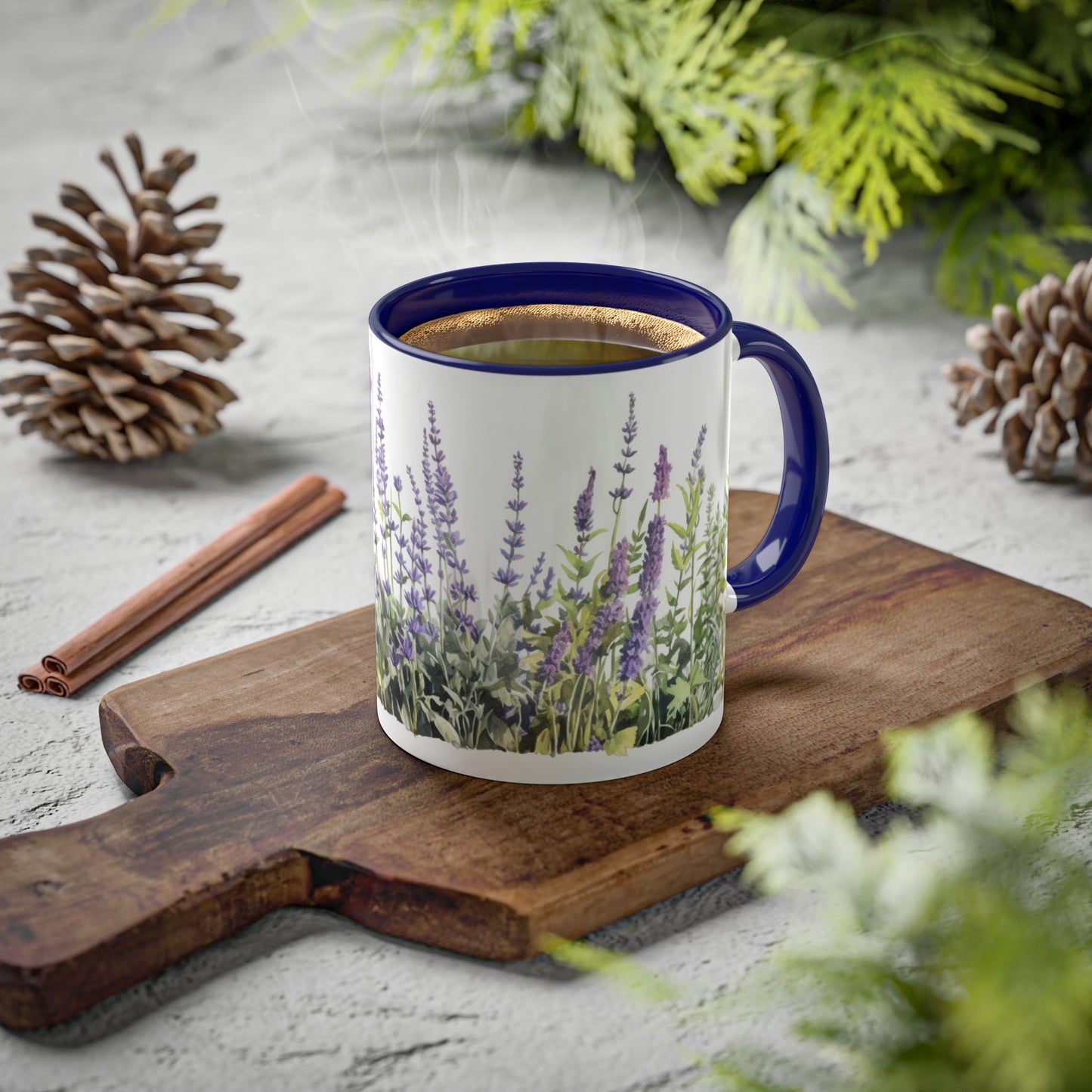 English Lavender, Collectible Series Floral inspired watercolor 11oz coffee mug.
