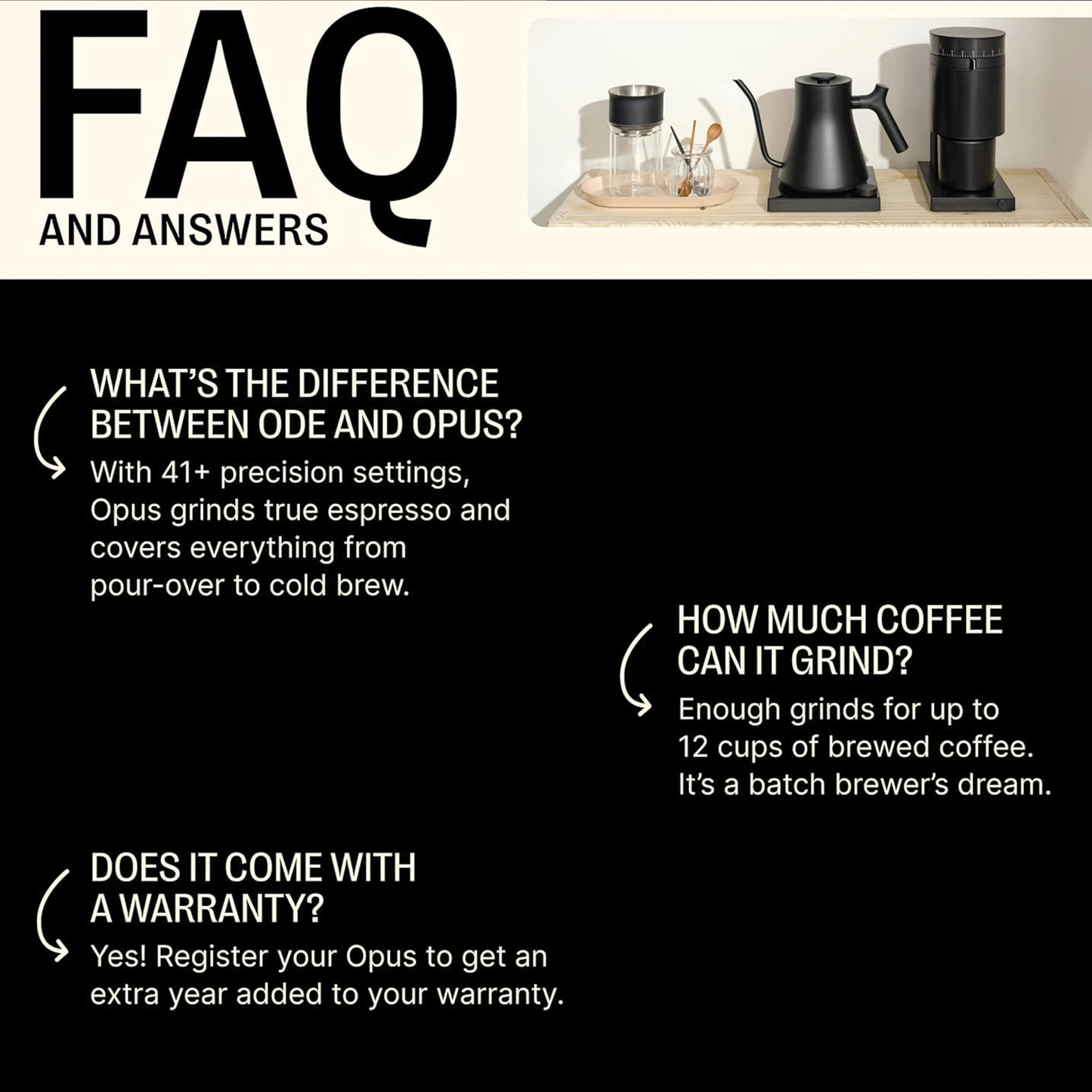 Fellow Opus Coffee Grinder – 41 Settings