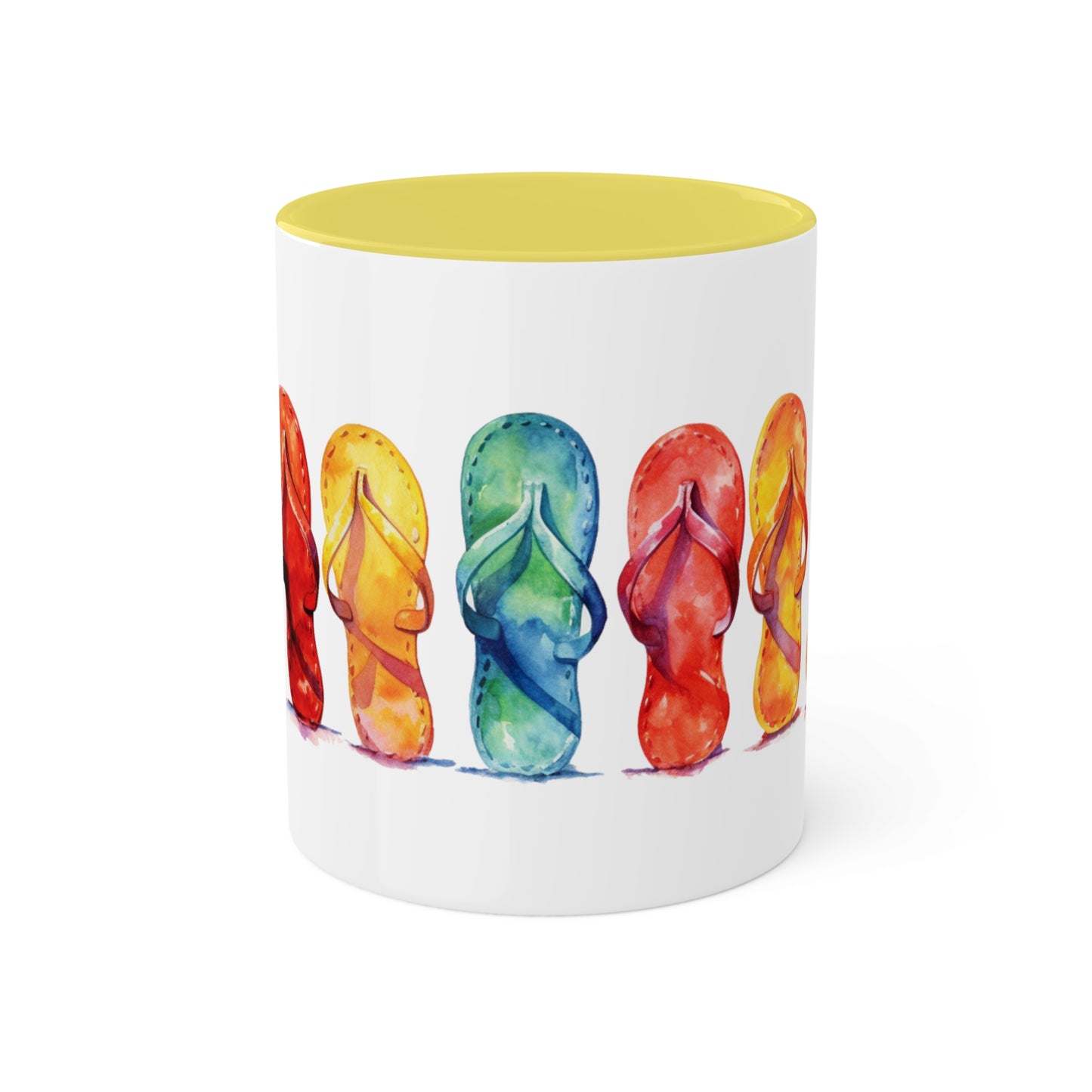 Summer Serenity. Set of four (4) Watercolor Coffee mugs.