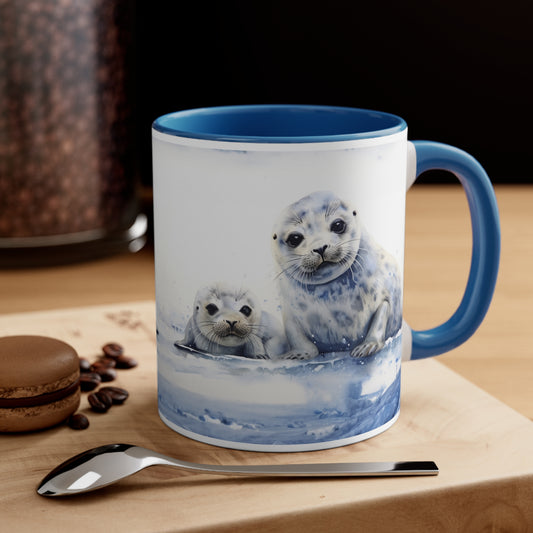 Adorable Harp Seal Pups Watercolor Series Coffee Mug