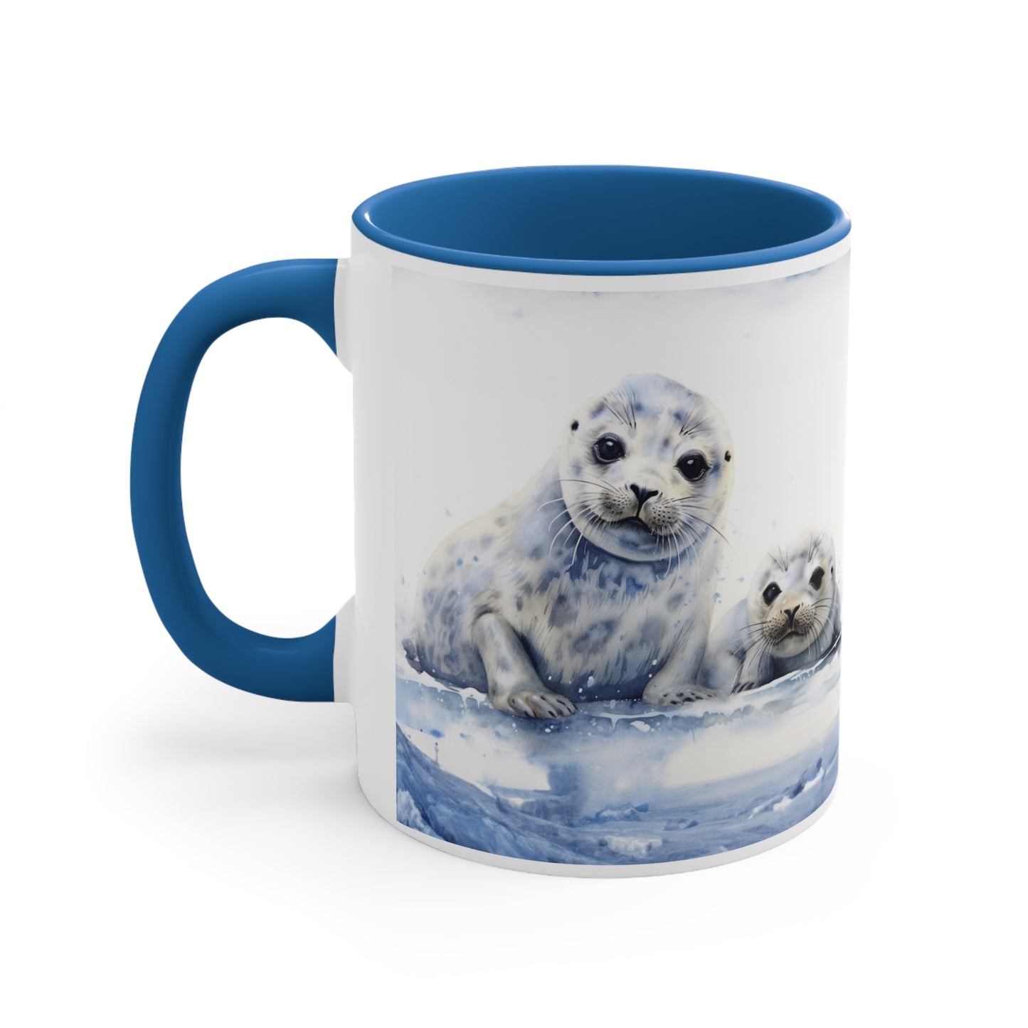 Adorable Harp Seal Pups Watercolor Series Coffee Mug