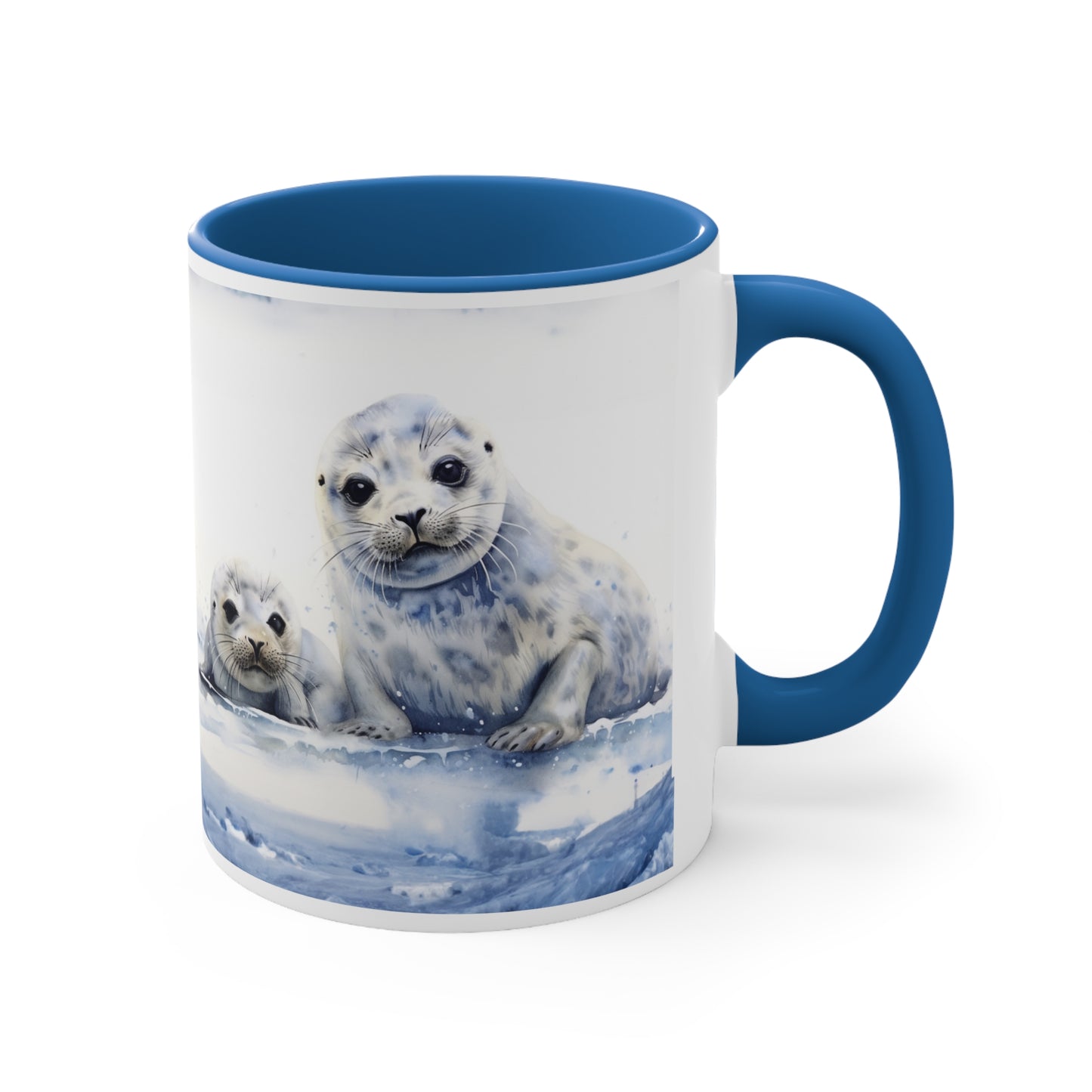 Adorable Harp Seal Pups Watercolor Series Coffee Mug