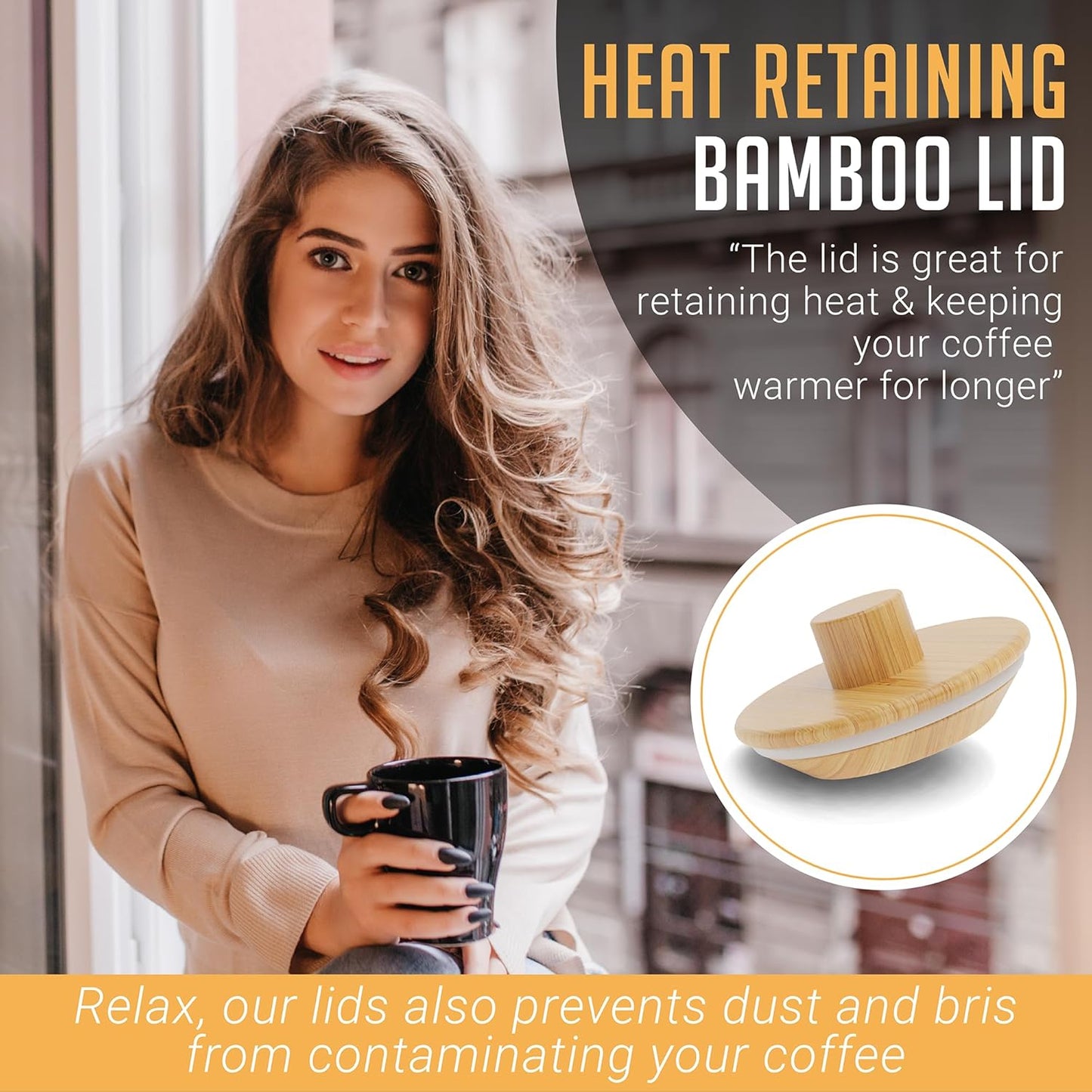 HEXNUB Bamboo Caddy for Pour Over Coffee Makers – Black Heatproof Mat