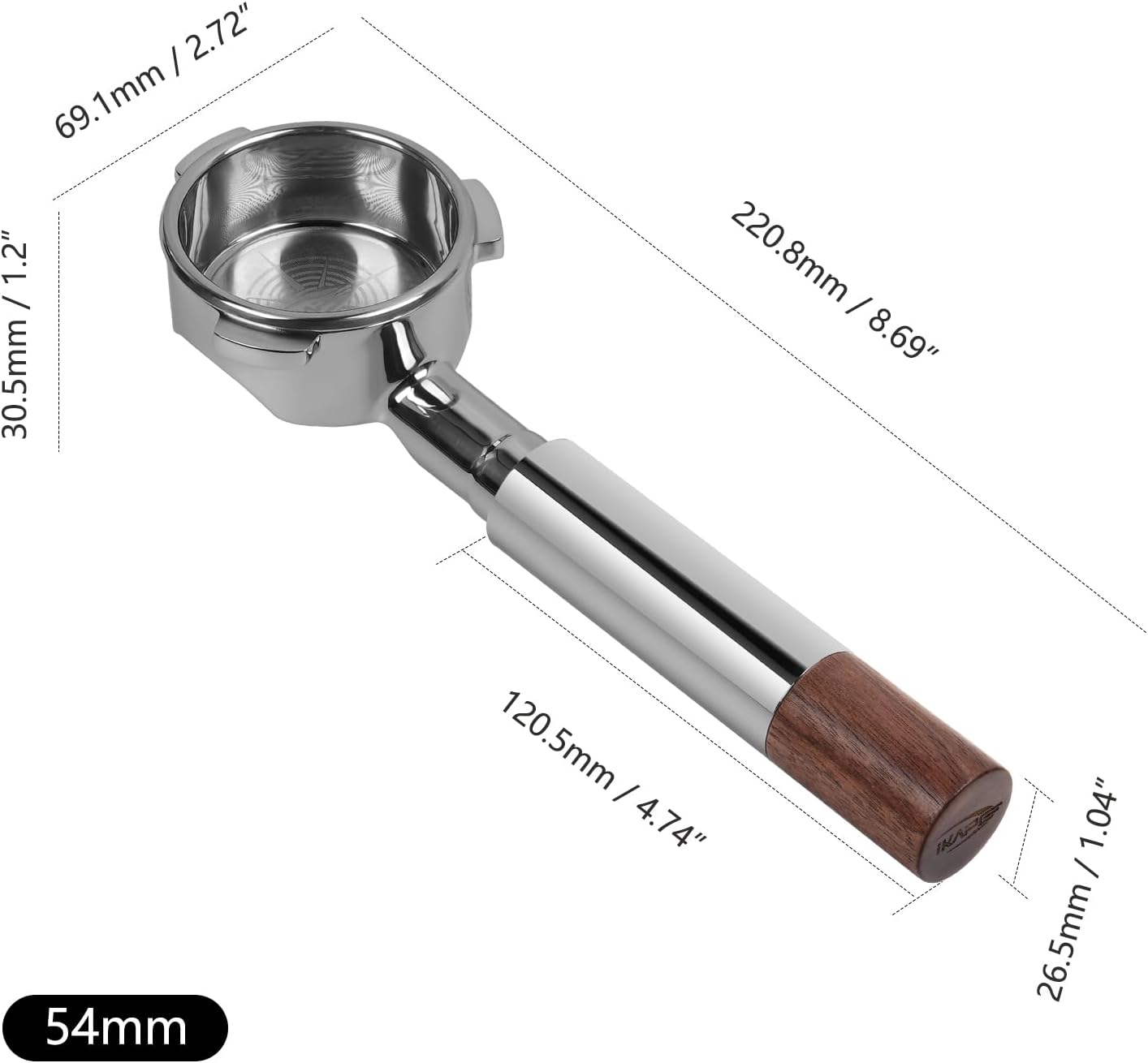 IKAPE 54mm Bottomless Portafilter for Breville Barista Series