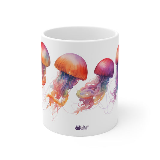 Floating Jellies 11oz  Watercolor Sea Life Series Collectible Mug