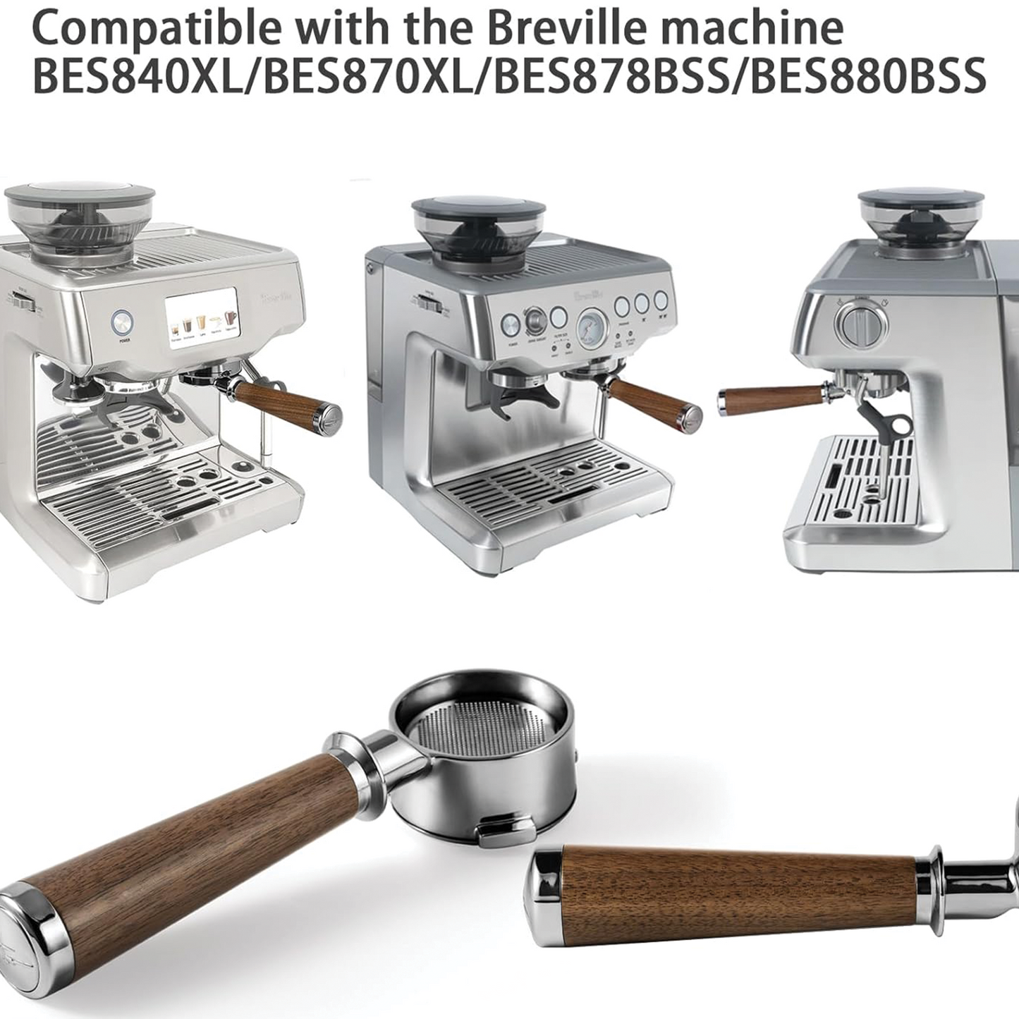 MHW-3BOMBER 54mm Bottomless Portafilter for Breville Barista Series | Fits BES840XL, BES870XL, BES878BSS, BES880BSS
