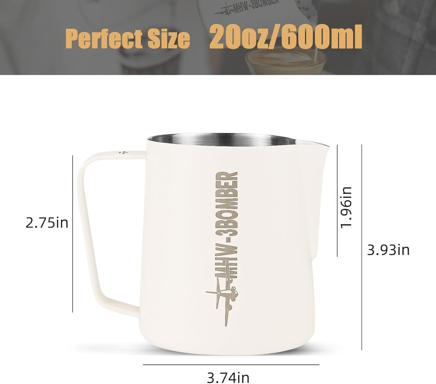 MHW-3BOMBER Milk Frothing Pitcher | 16oz Stainless Steel Latte Art Cup