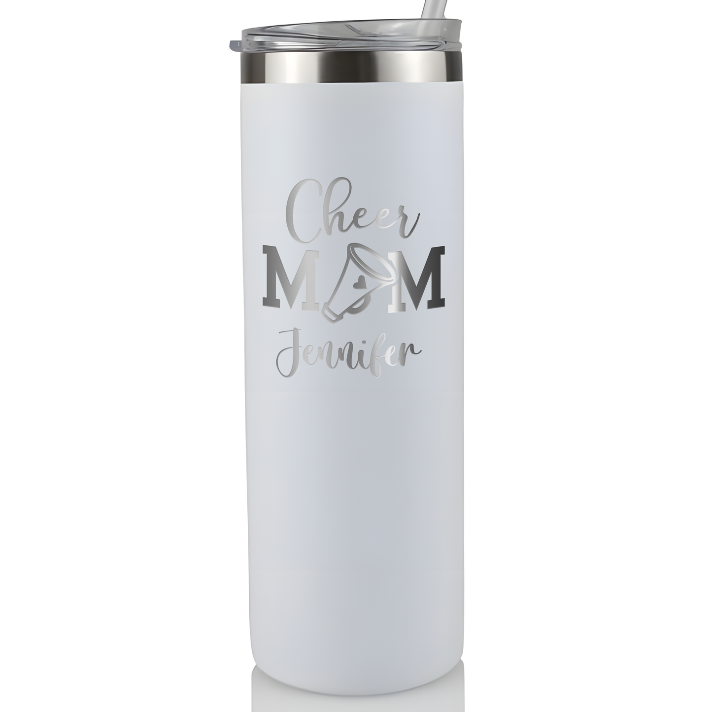 Personalized Laser Engraved Cheer Tumbler | 20oz | Cheer, Coach, Mom, or Dad Design