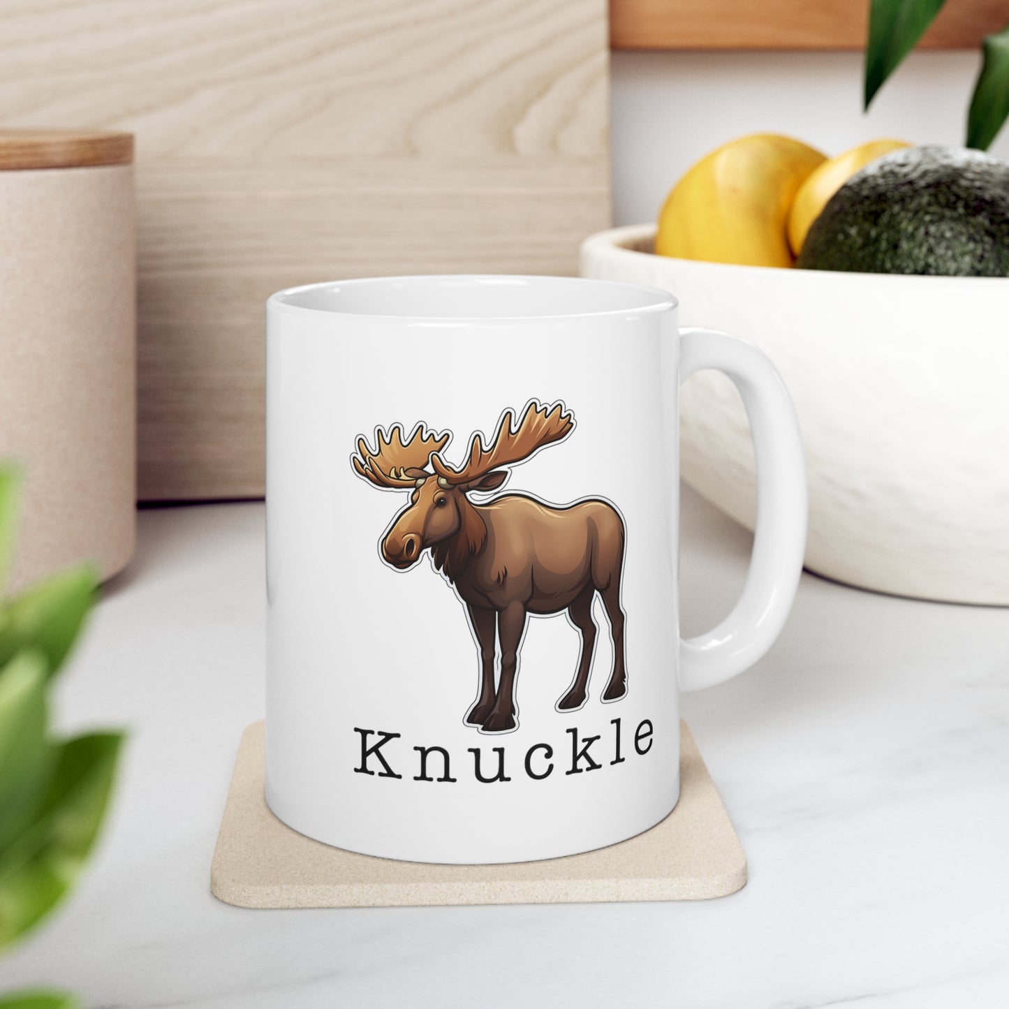 Moose Knuckle Adult Humor 11oz Coffee Mug.