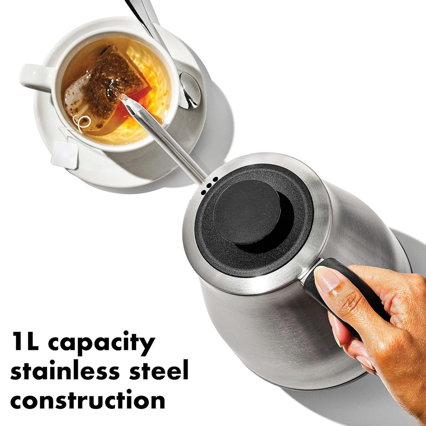 OXO Brew Gooseneck Electric Kettle – 1L Stainless Steel