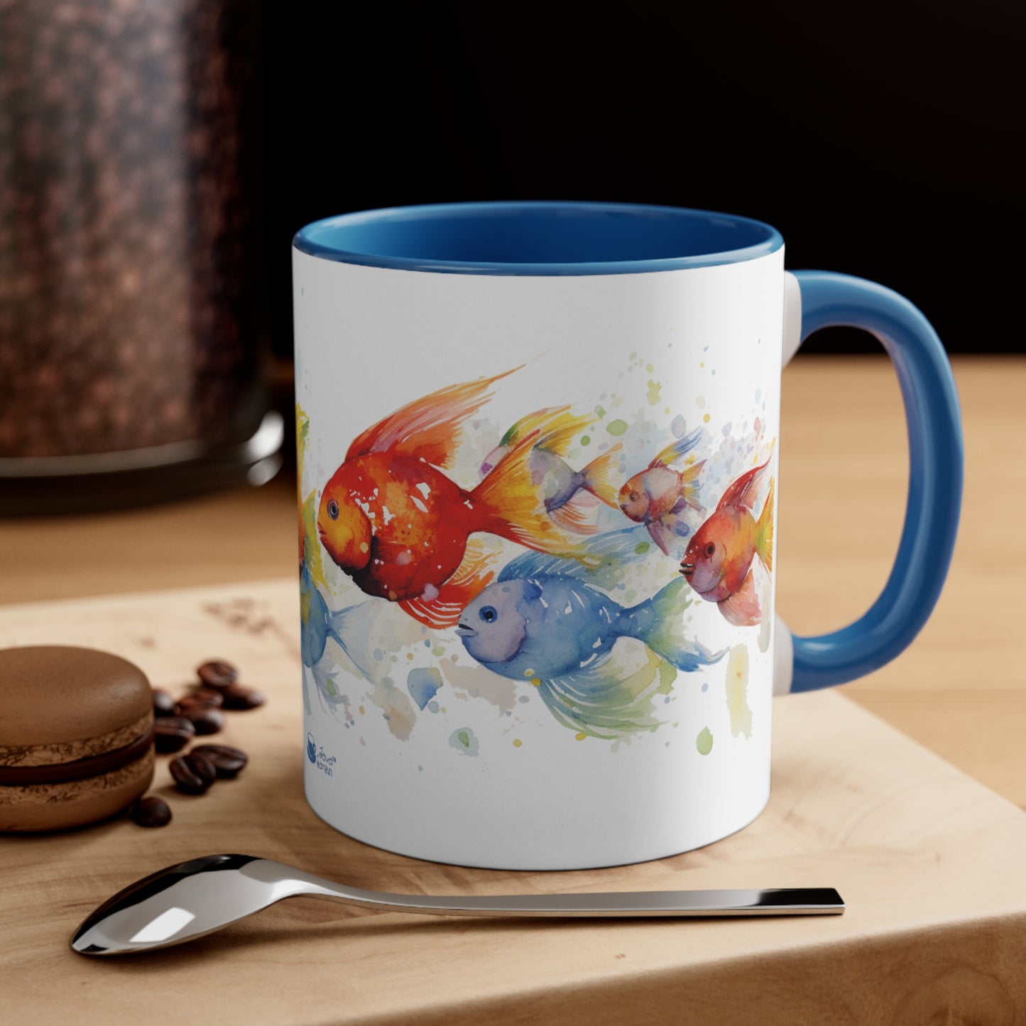 Tropical Tranquility Tropical Fish, Watercolor Collectible Sea Life Series Ceramic Accent Coffee Mug 11oz
