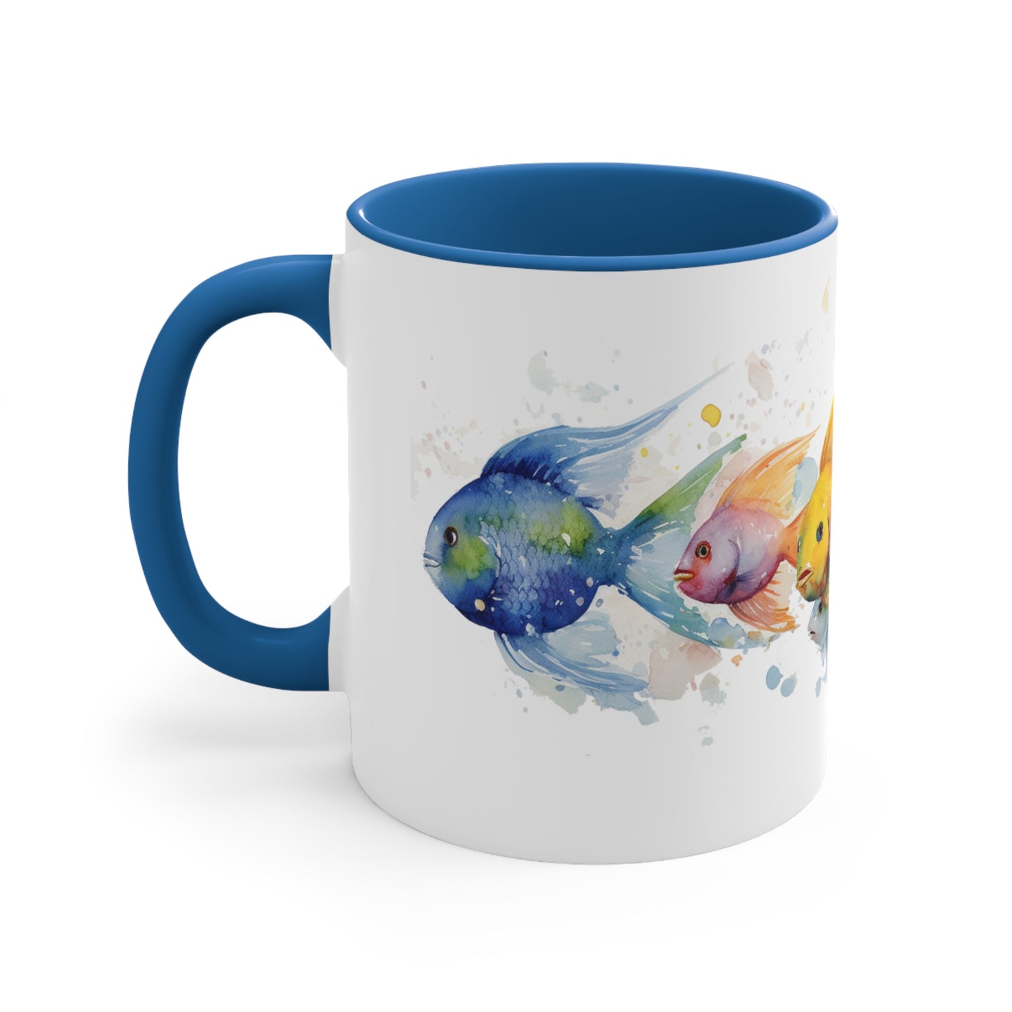 Tropical Tranquility Tropical Fish, Watercolor Collectible Sea Life Series Ceramic Accent Coffee Mug 11oz