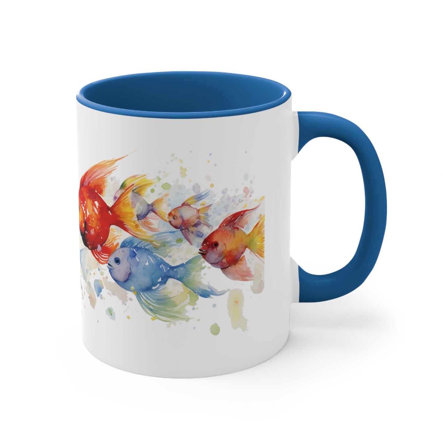Tropical Tranquility Tropical Fish, Watercolor Collectible Sea Life Series Ceramic Accent Coffee Mug 11oz