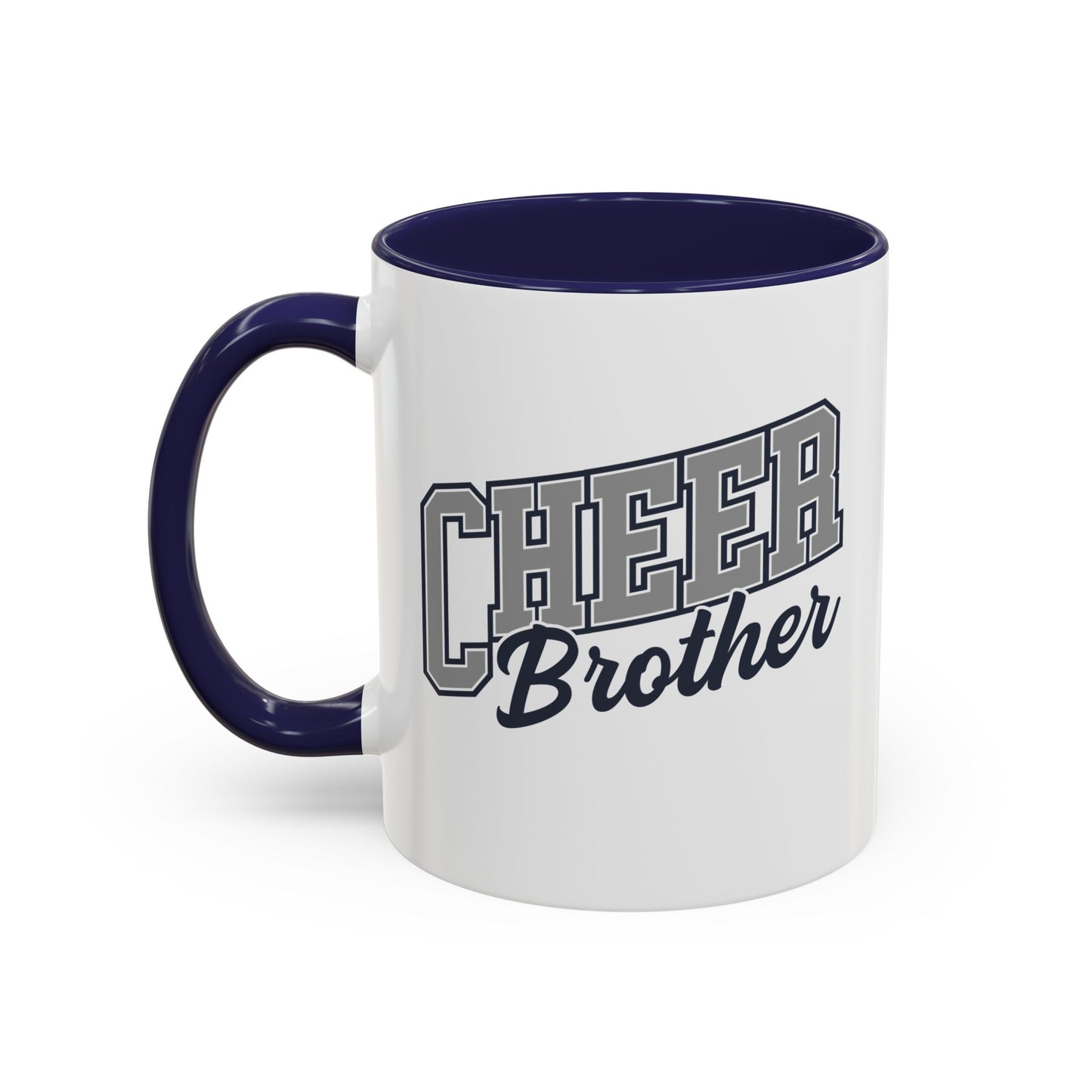Cheer Brother Coffee Mug | Bold Sports Font & Cursive Script | 11oz Ceramic Mug