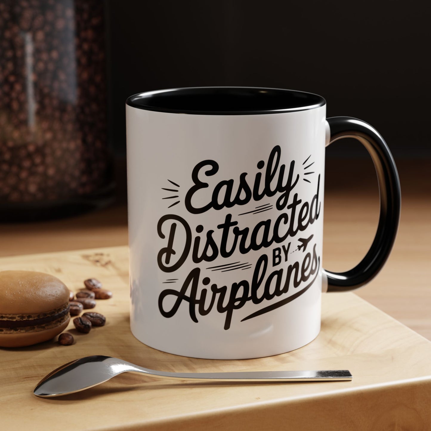Easily Distracted By Airplanes Coffee Mug, Fun Travel Mug, Gift for Aviation Lovers, Quirky Office Mug, Unique Airplane Gift