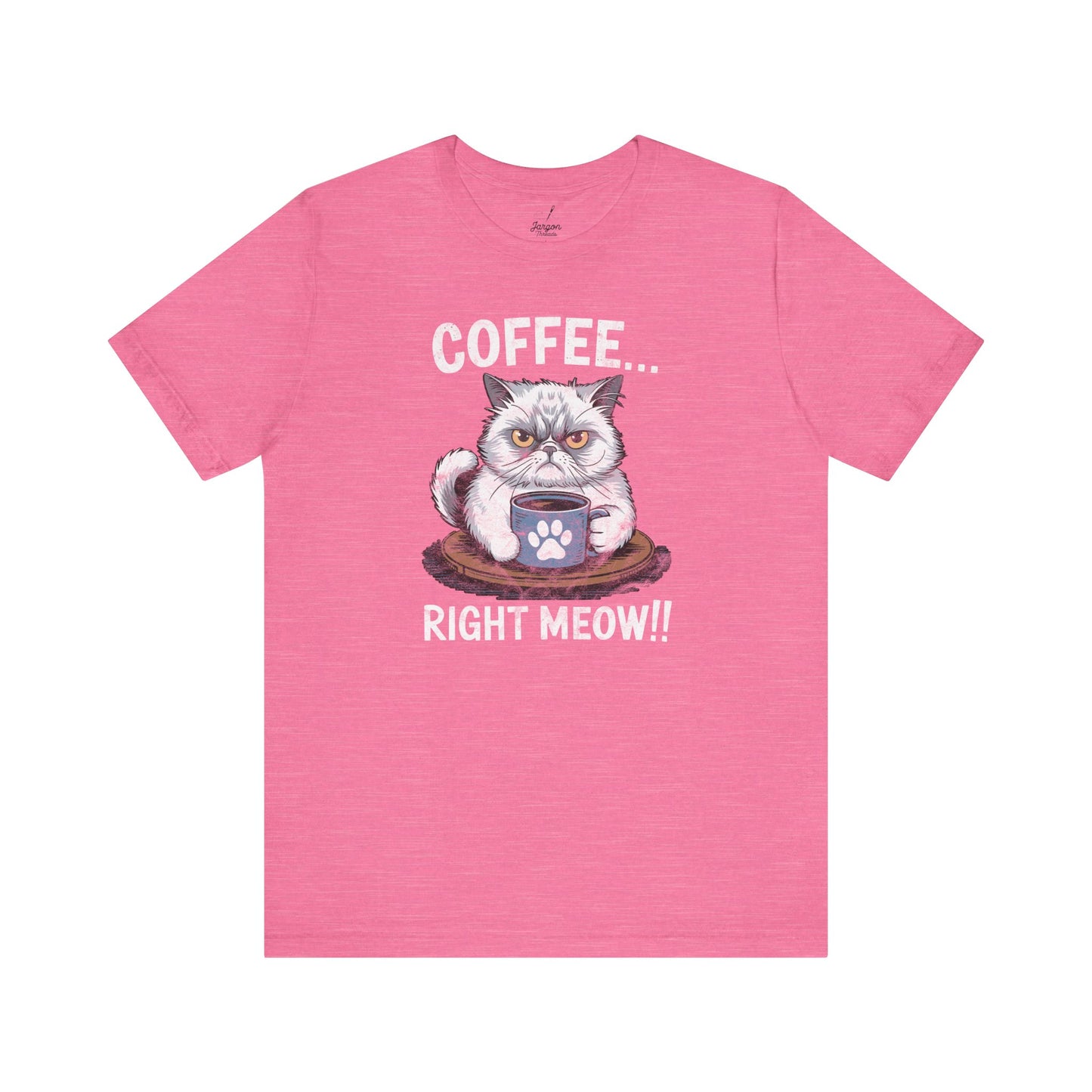 Coffee Right Meow T Shirt | Funny Angry Cat Graphic Tee for Coffee Drinkers and Cat Lovers with Attitude
