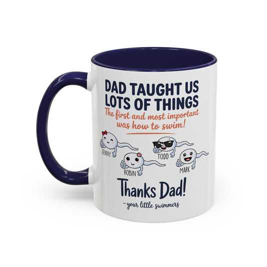 Funny Dad Mug Personalized Gift for Fathers Day Custom Sperm Mug Little Swimmers Dad Mug Gift from Kids with Names