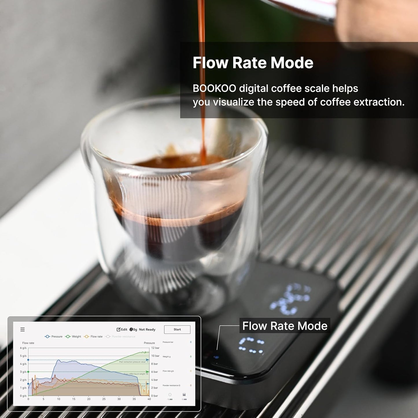 Bookoo Digital Espresso Scale with Timer & Bluetooth App