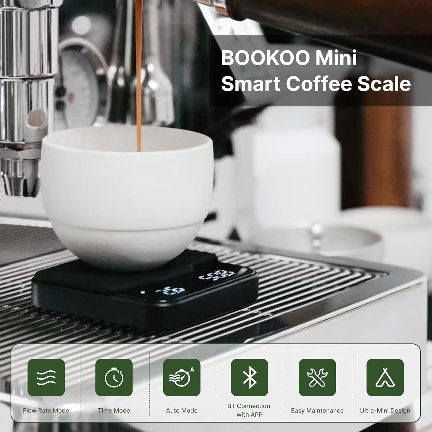 Bookoo Digital Espresso Scale with Timer & Bluetooth App