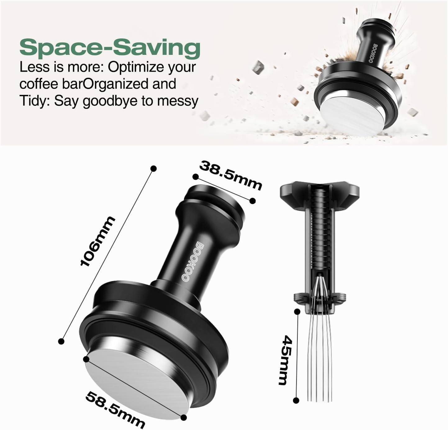 Bookoo 3-in-1 Espresso Tamper Set – 58.5mm