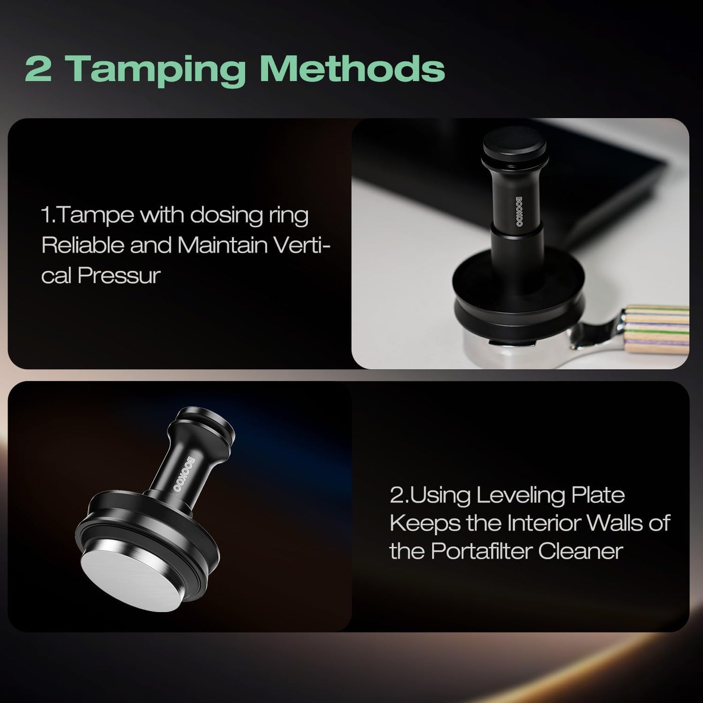 Bookoo 3-in-1 Espresso Tamper Set – 58.5mm