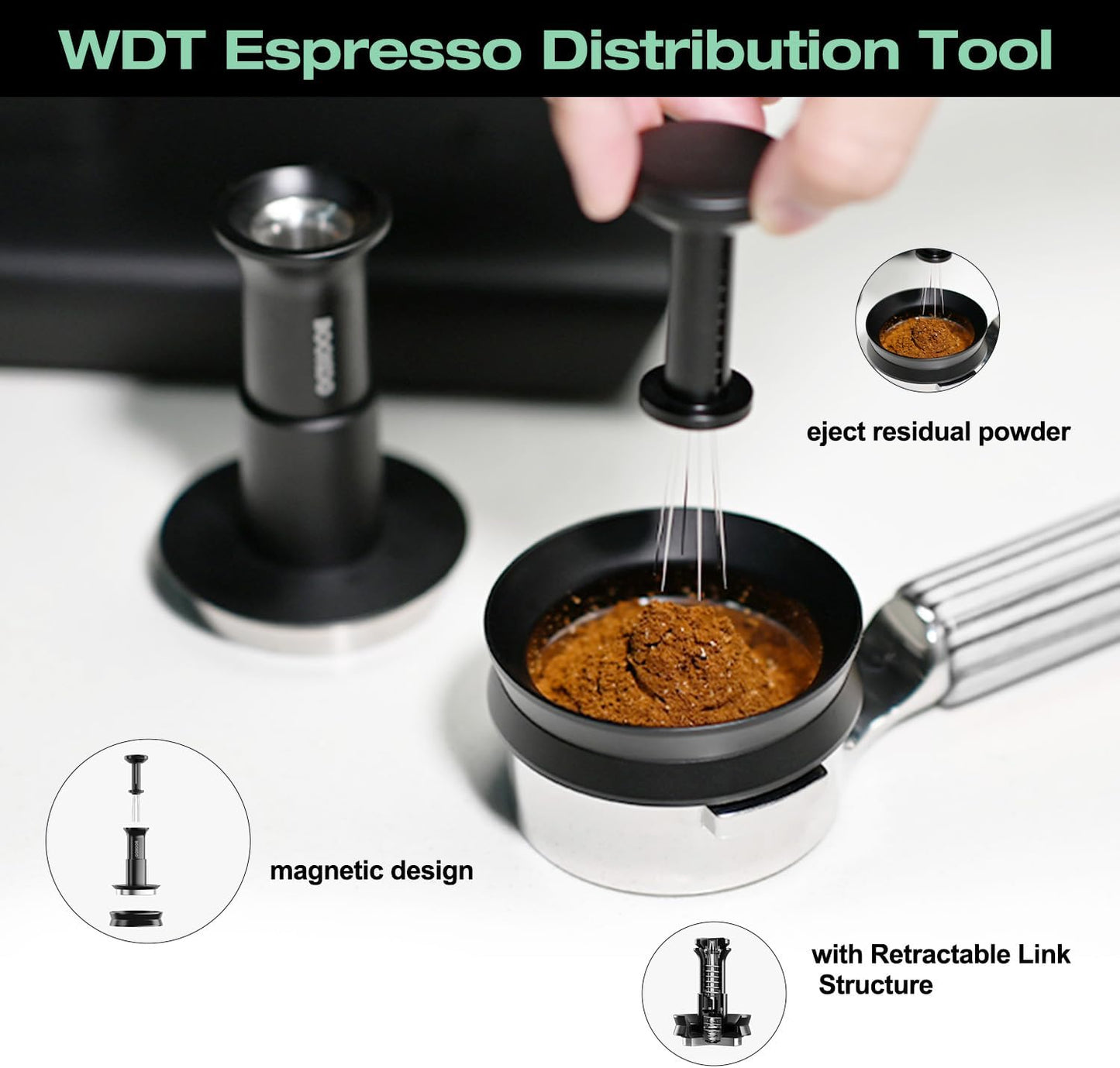 Bookoo 3-in-1 Espresso Tamper Set – 58.5mm