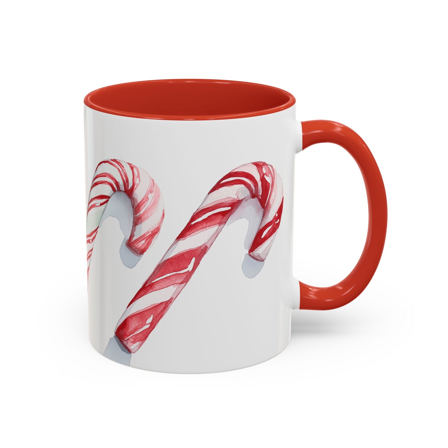 Watercolor Candy Canes Christmas Mug – Festive Holiday Coffee Cup (11oz)